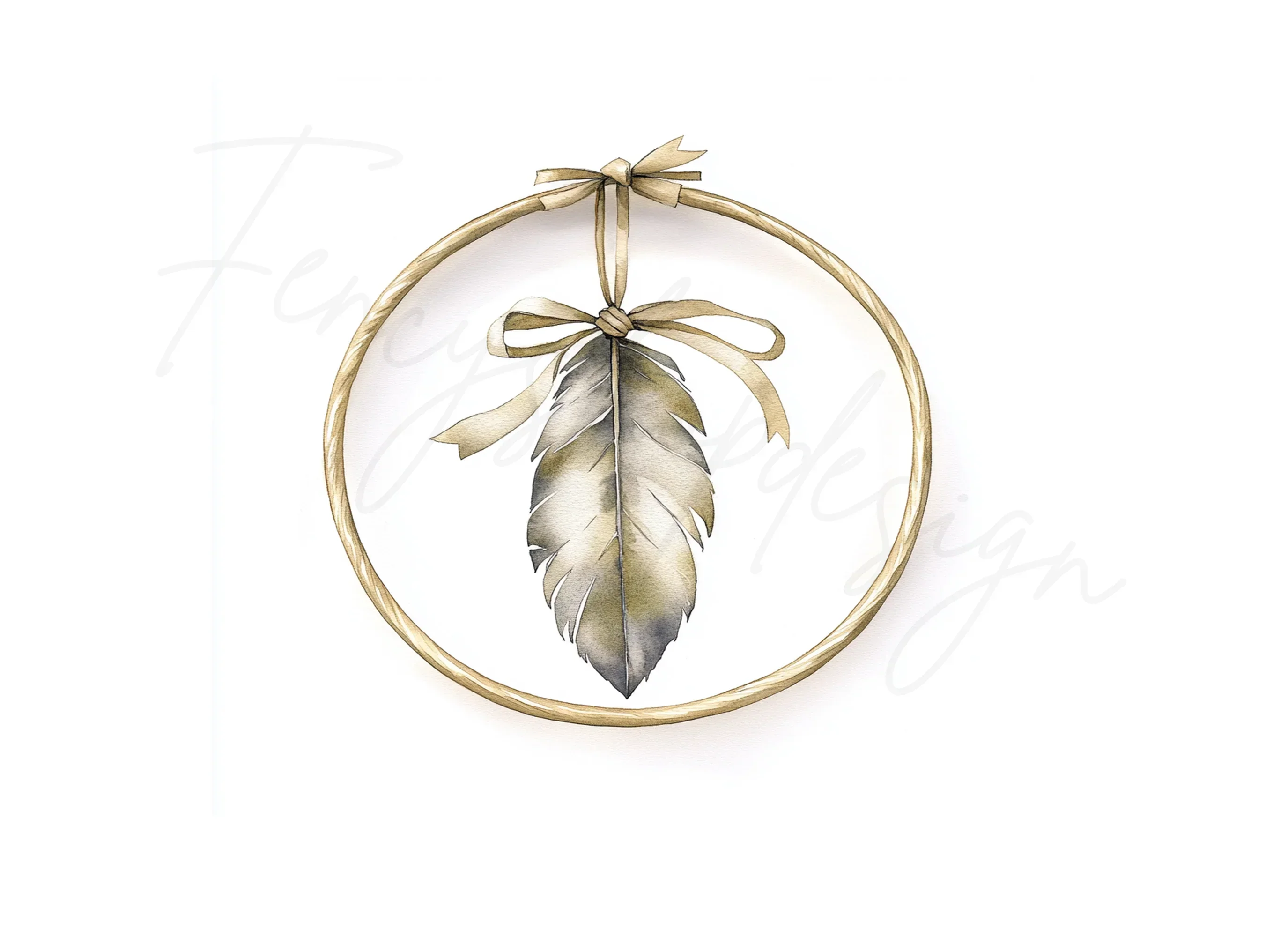Boho Feather Hoop Clipart Bundle - Image 2