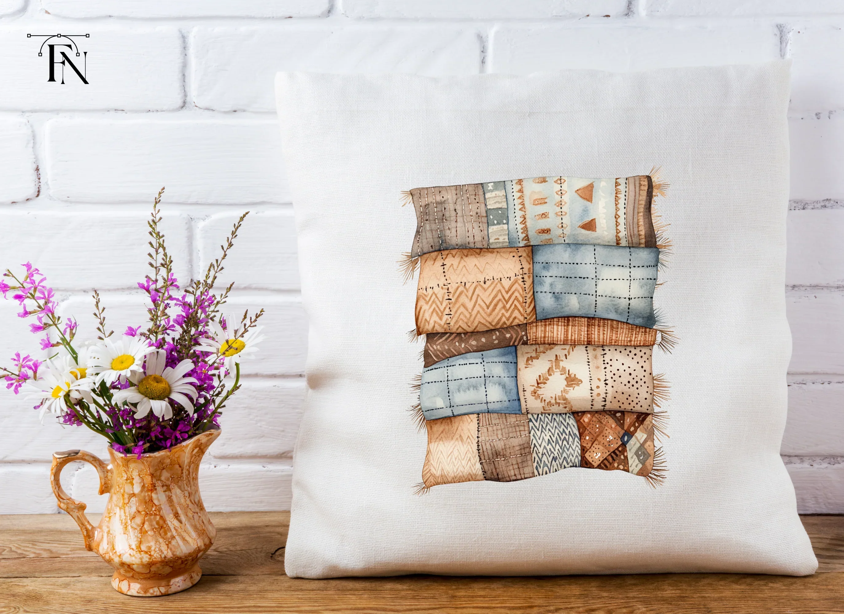 Boho Quilt and Blanket Clipart Bundle - Image 5