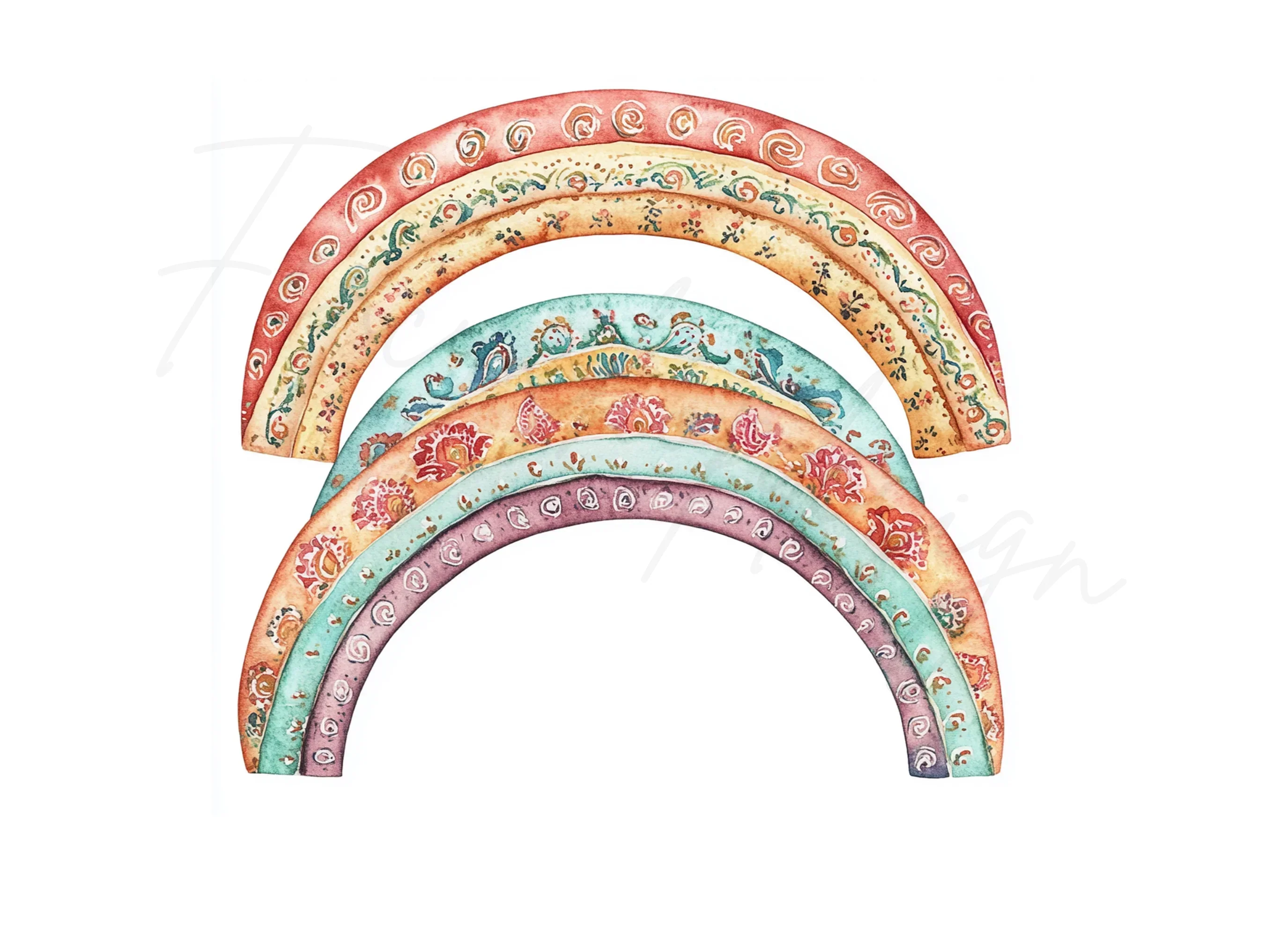 Boho Rainbow Clipart Bundle - Image 2