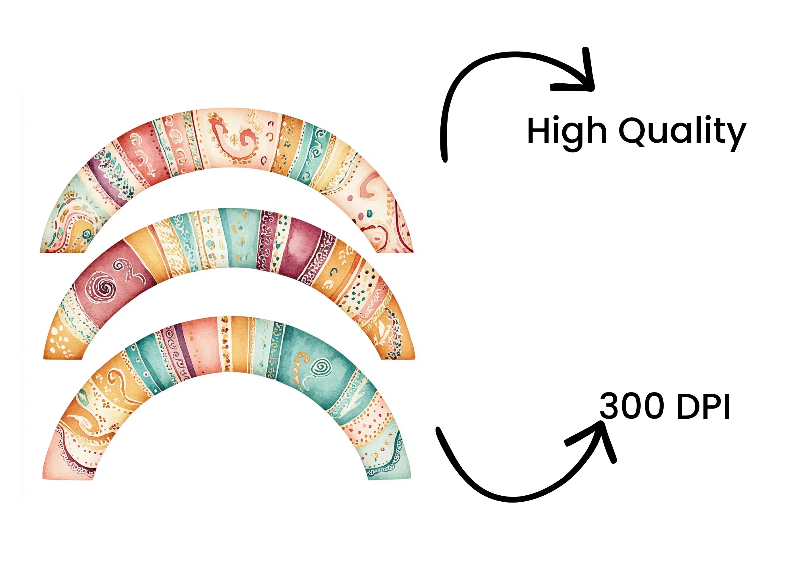 Boho Rainbow Clipart Bundle - Image 4