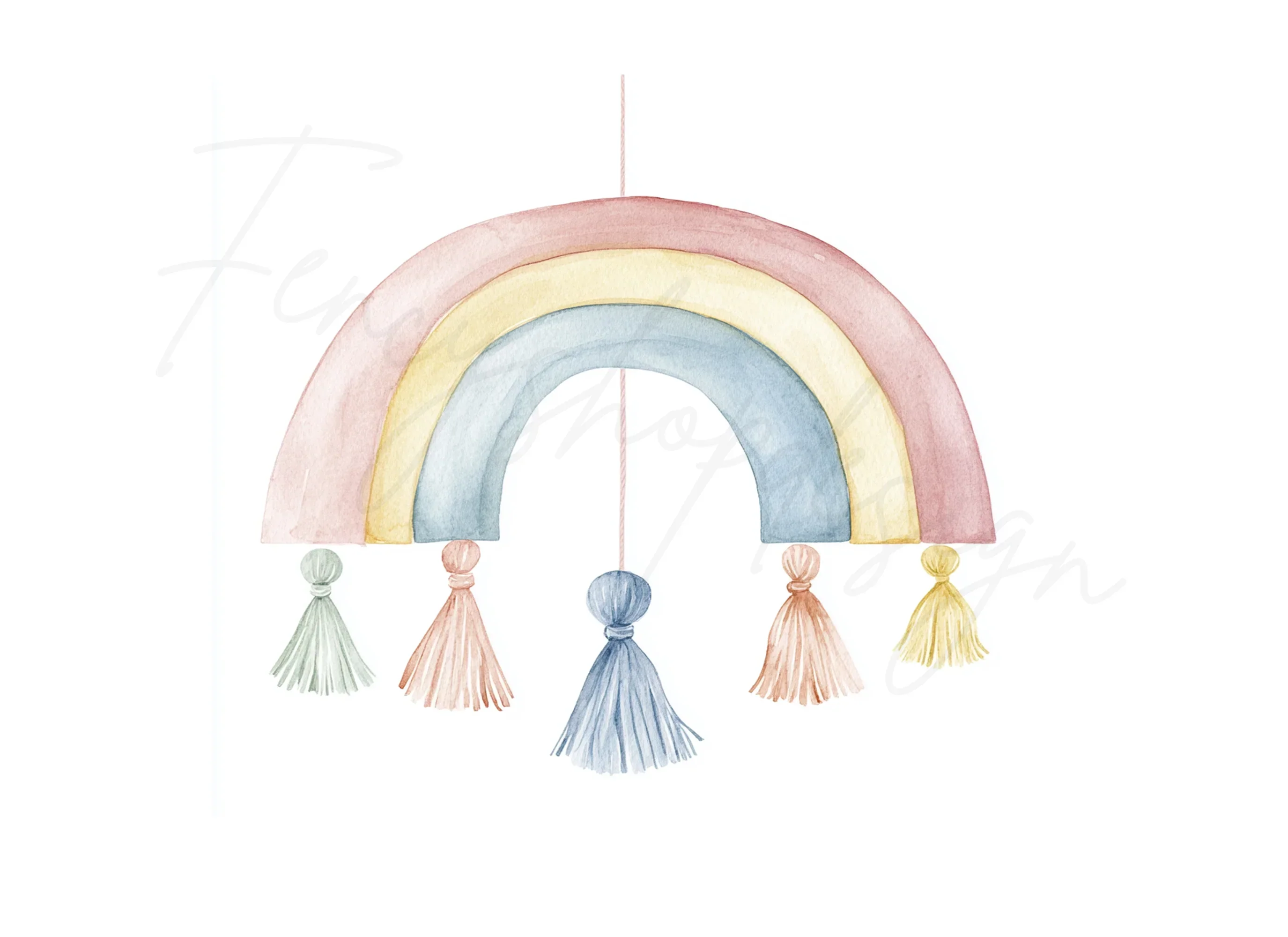 Boho Rainbow Tassel Clipart Bundle - Image 2