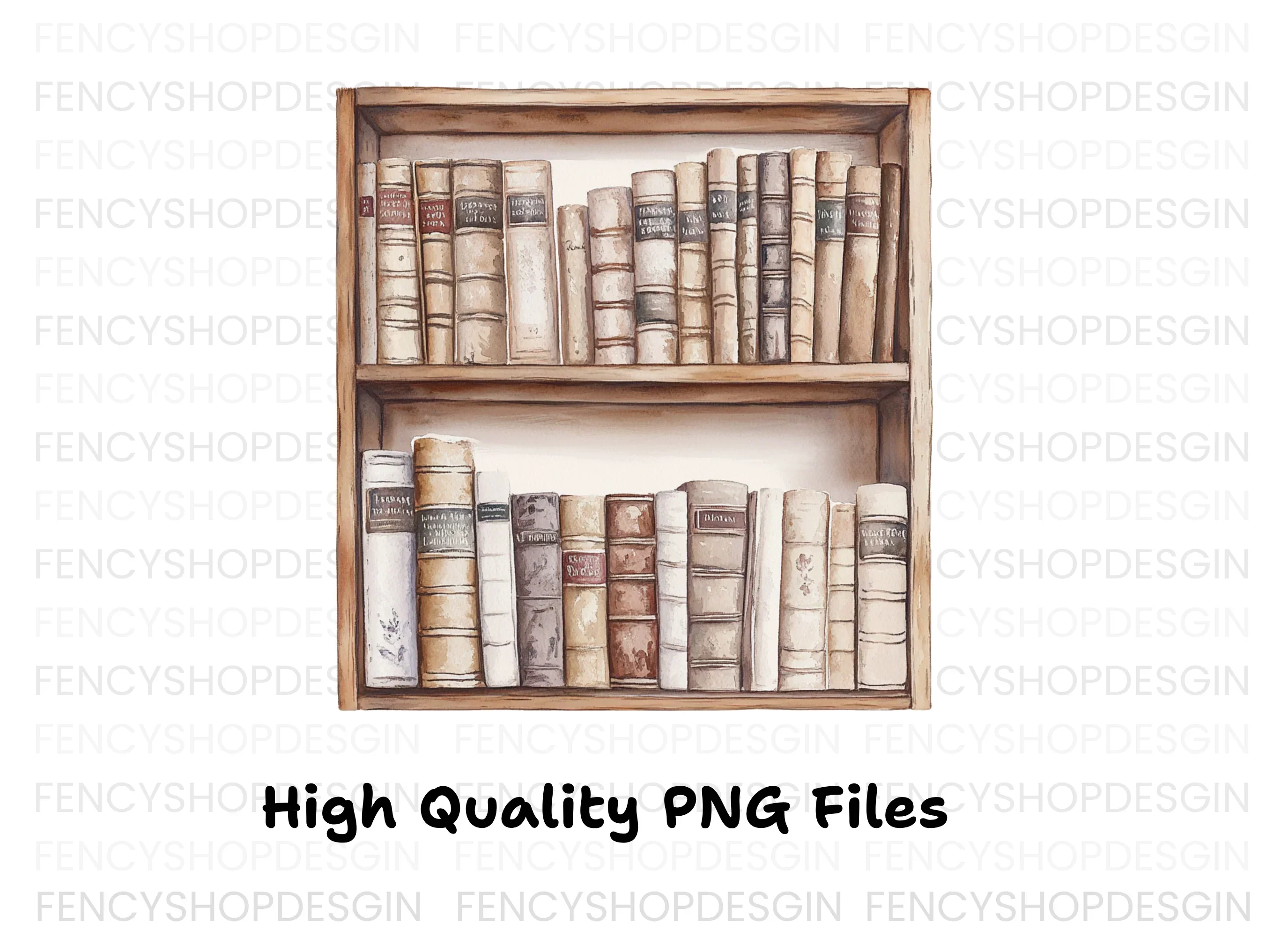 Bookshelf Illustration Clipart Bundle - Image 2