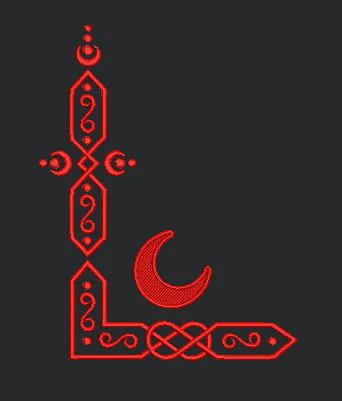 Border Moon Embroidery Design