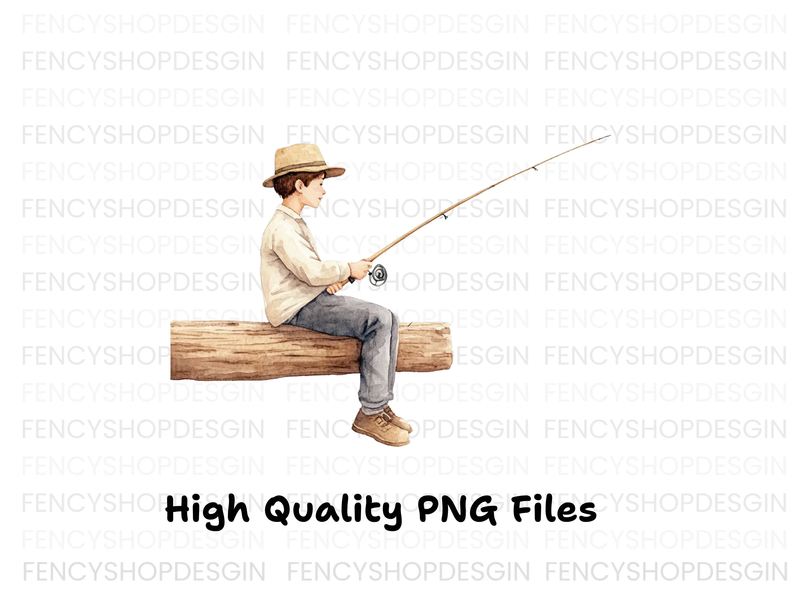 Boy Fishing Clipart Bundle - Image 3