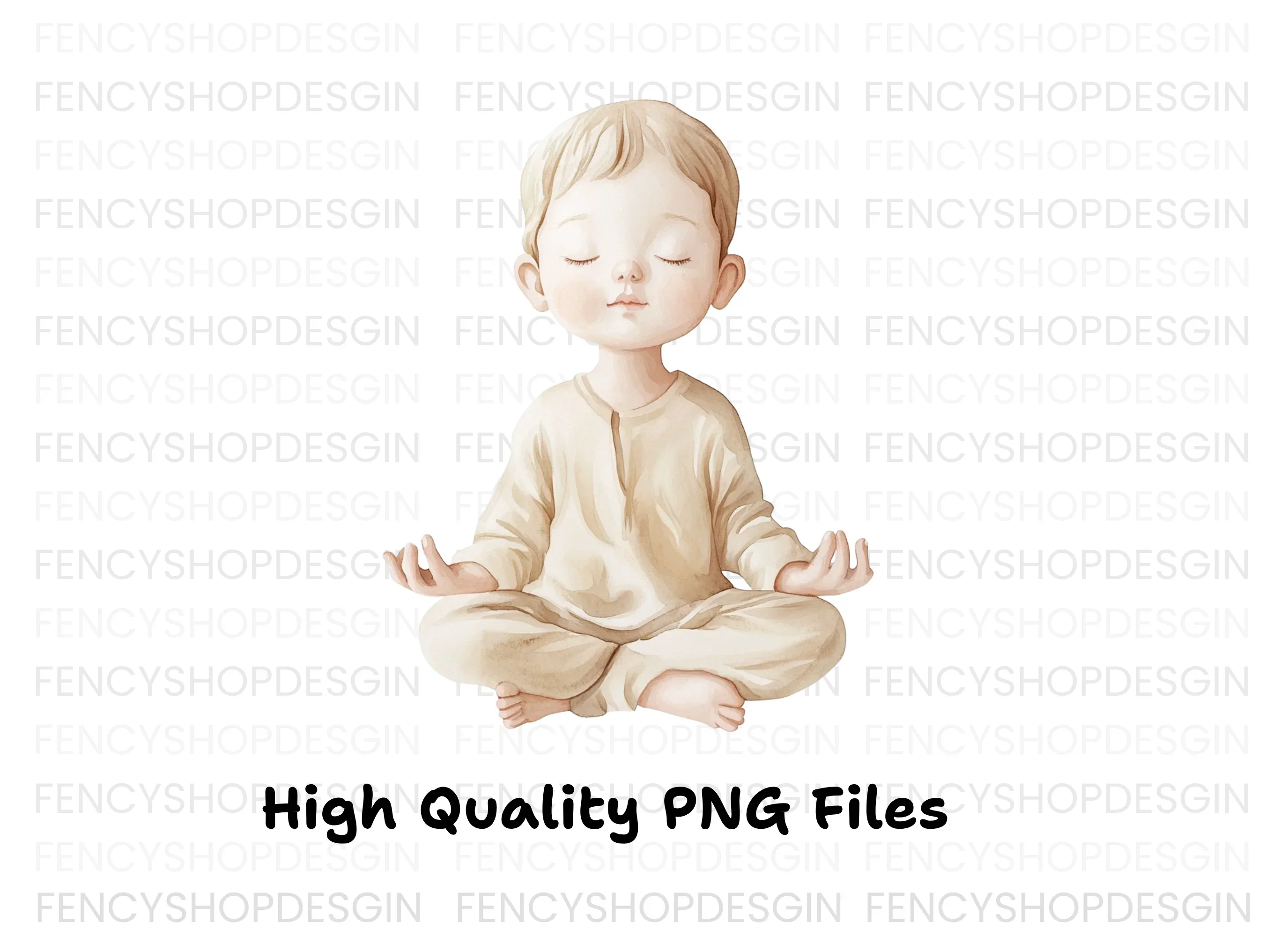Boy Meditating Illustration Clipart Bundle - Image 2