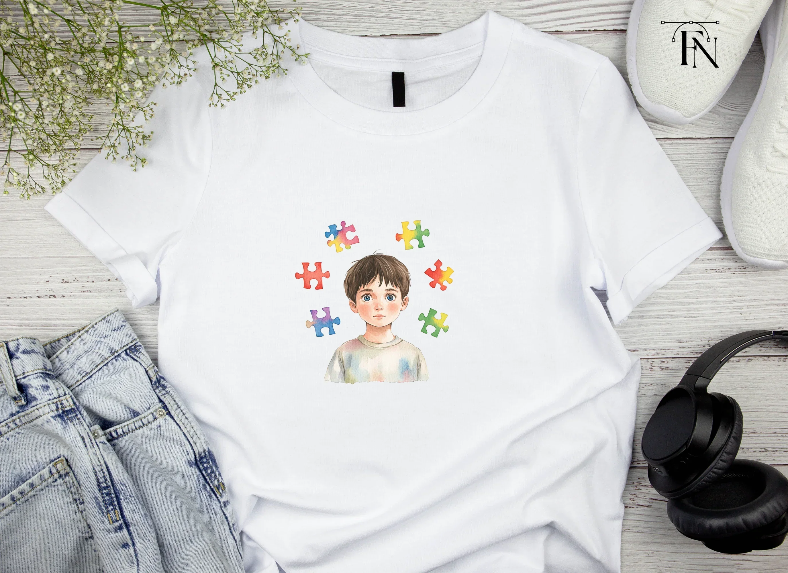 Boy with Puzzle Pieces Clipart Bundle - Image 4