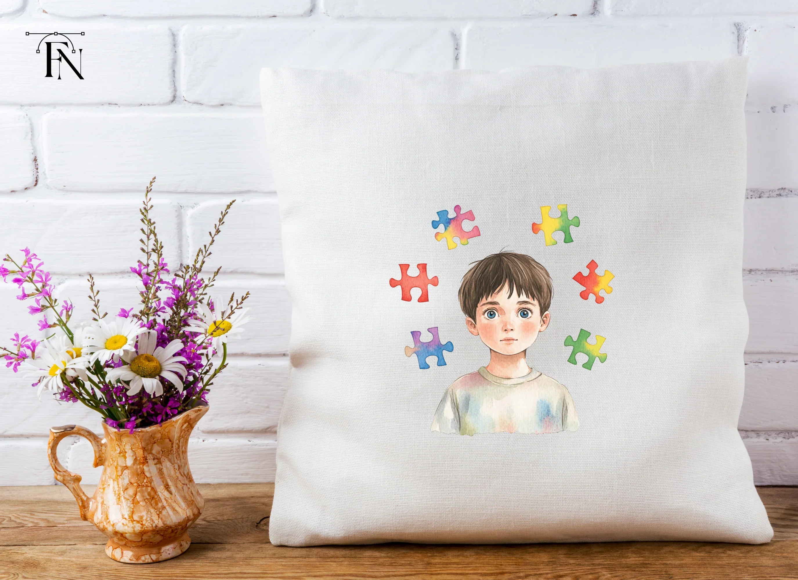 Boy with Puzzle Pieces Clipart Bundle - Image 5