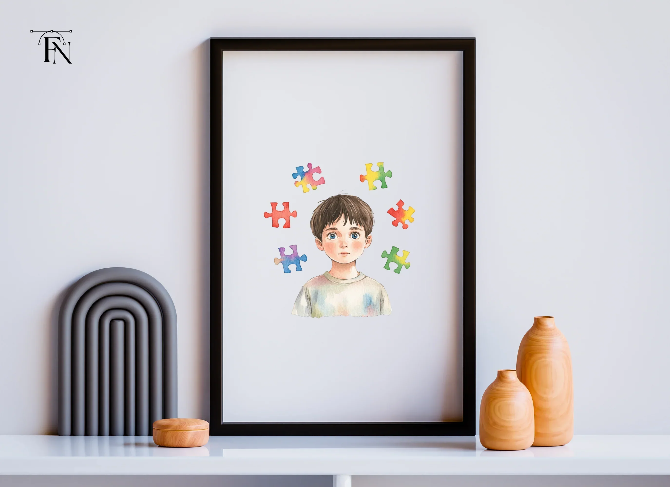 Boy with Puzzle Pieces Clipart Bundle - Image 6