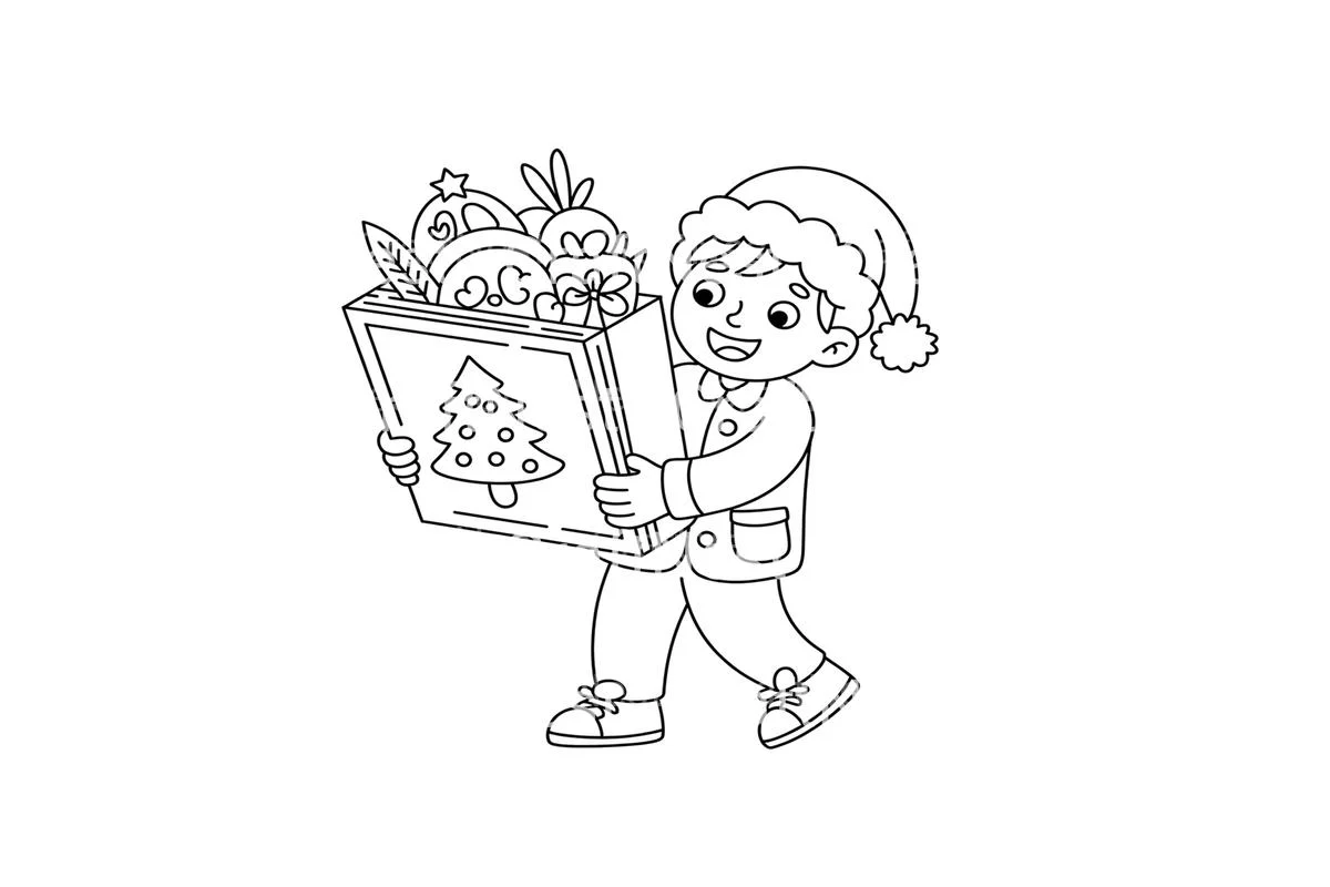BoyChristmas Wreath Coloring Books - Image 2