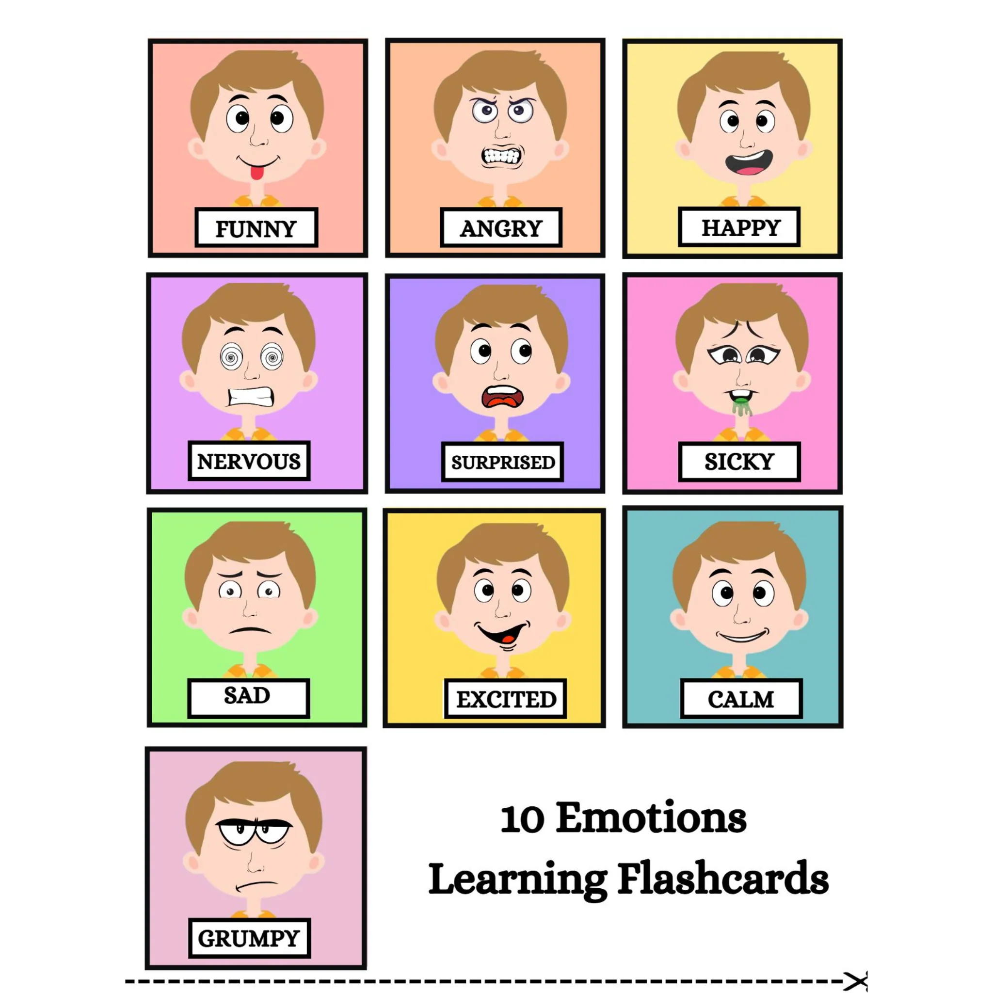 Boys Emotions Activity Flashcards - Image 3