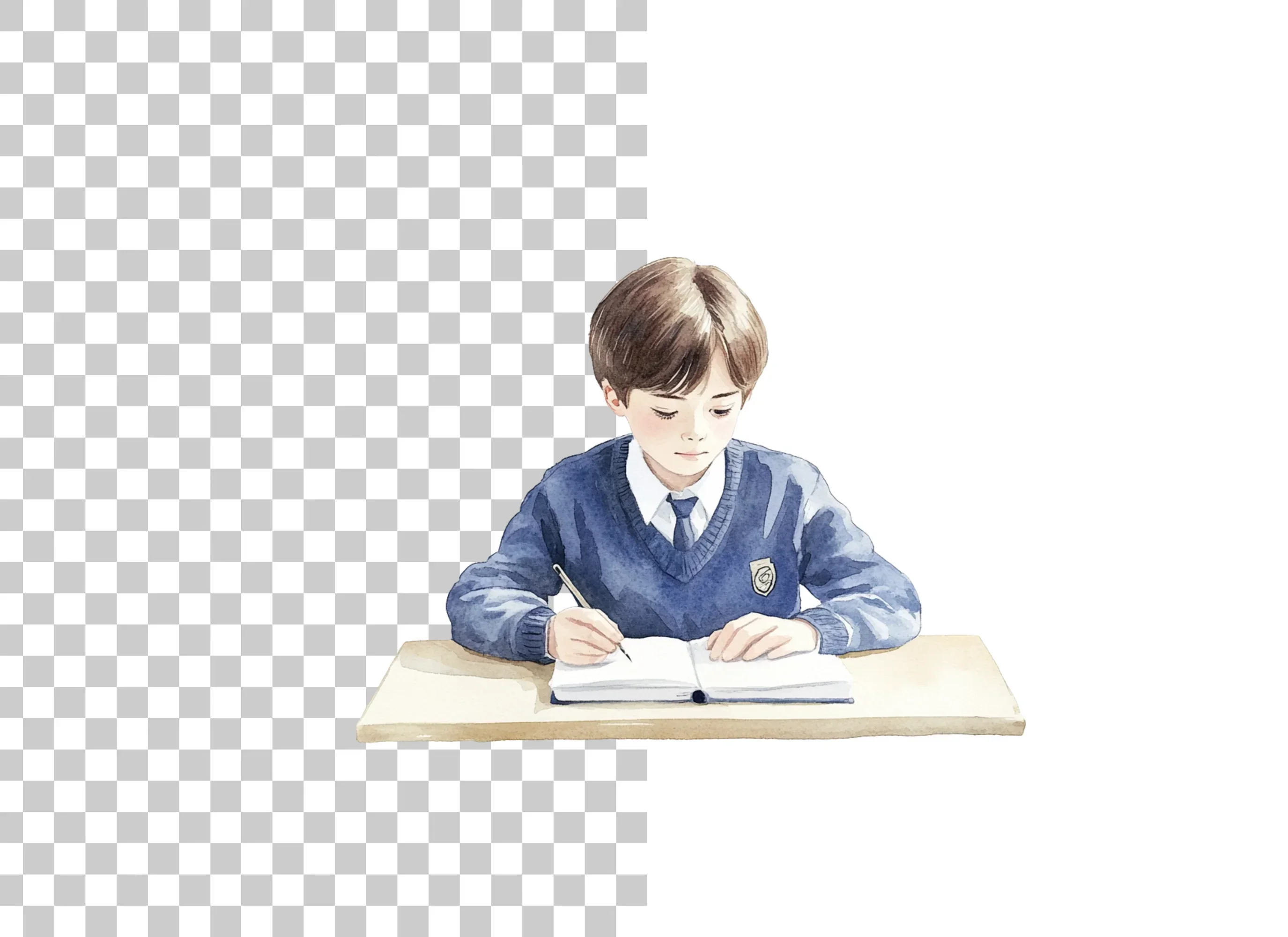 Boys Studying at Desk Clipart Bundle - Image 6
