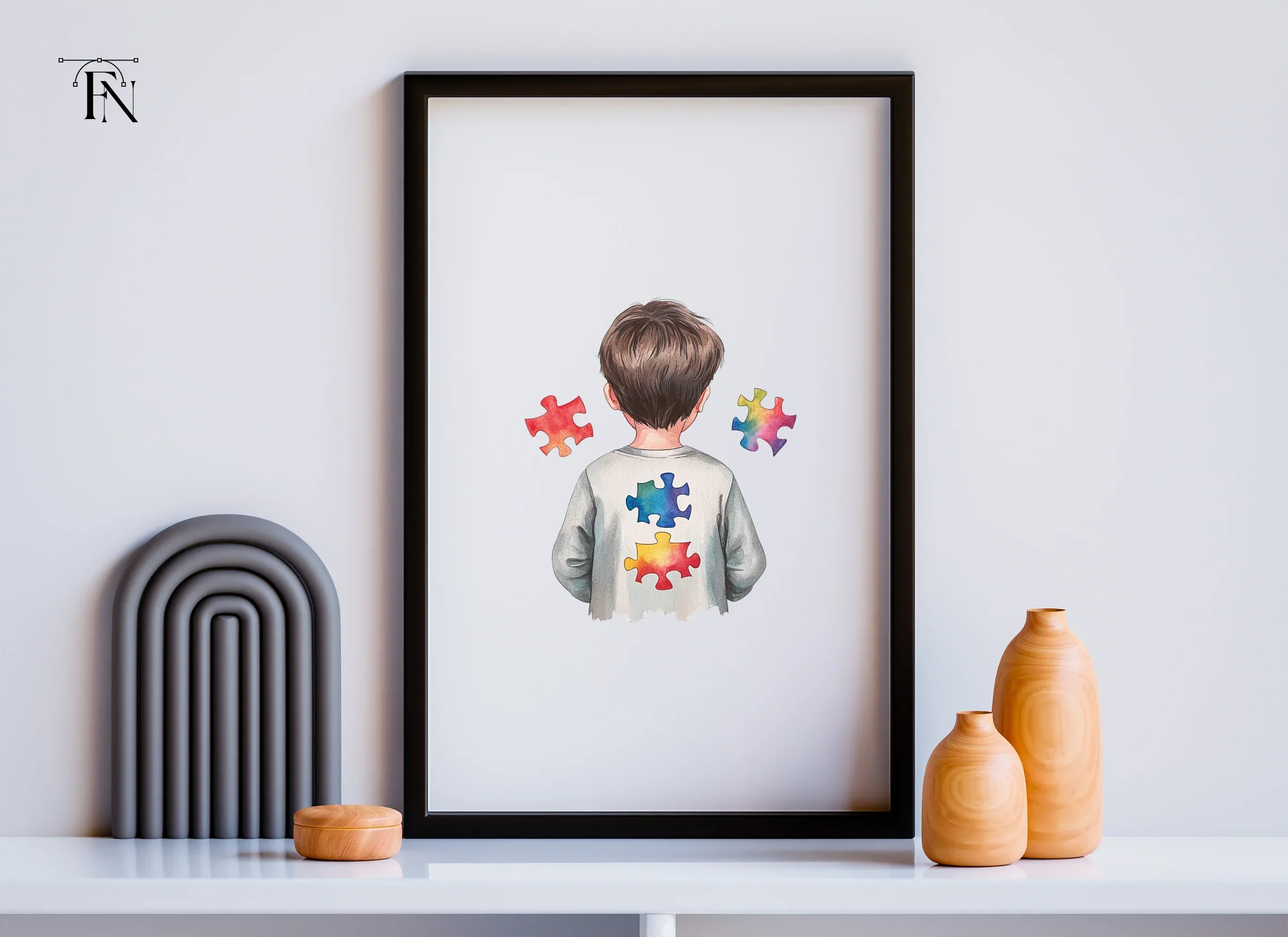 Boys with Puzzle Pieces Clipart Bundle - Image 3