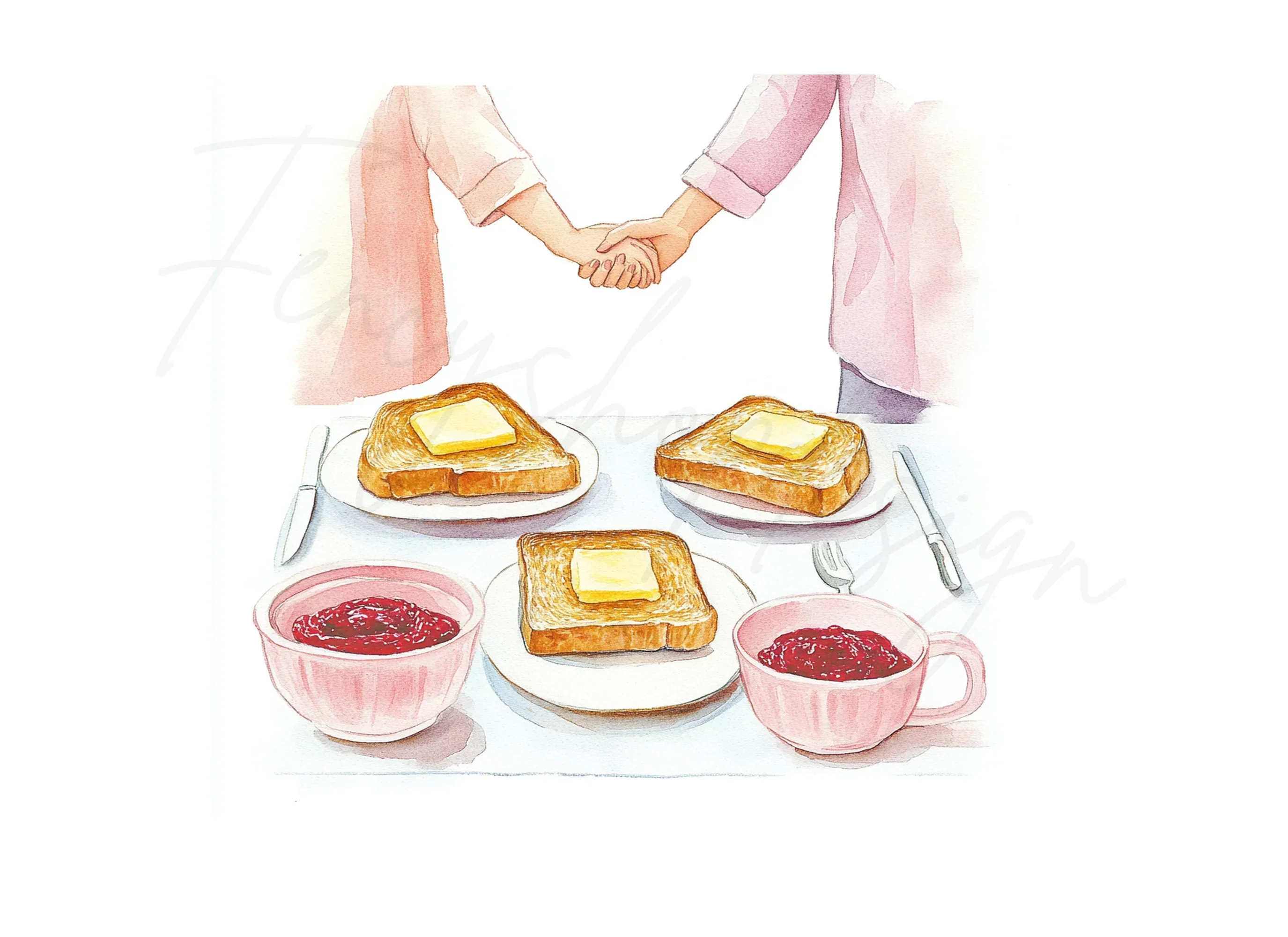 Breakfast Toast and Jam Clipart Bundle - Image 3