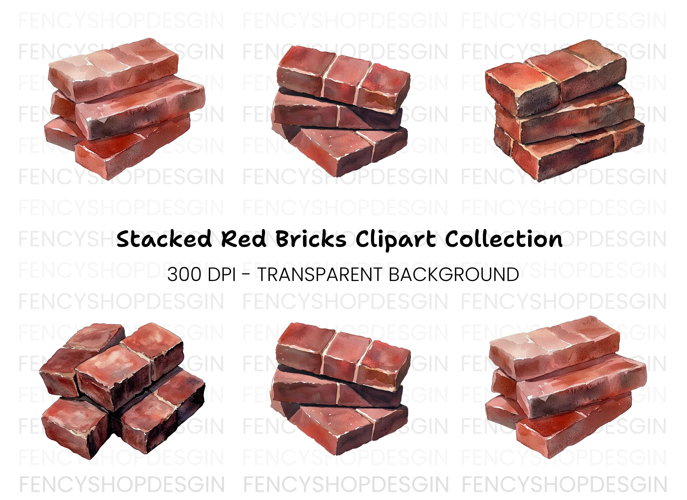 Brick Stacks Clipart Bundle