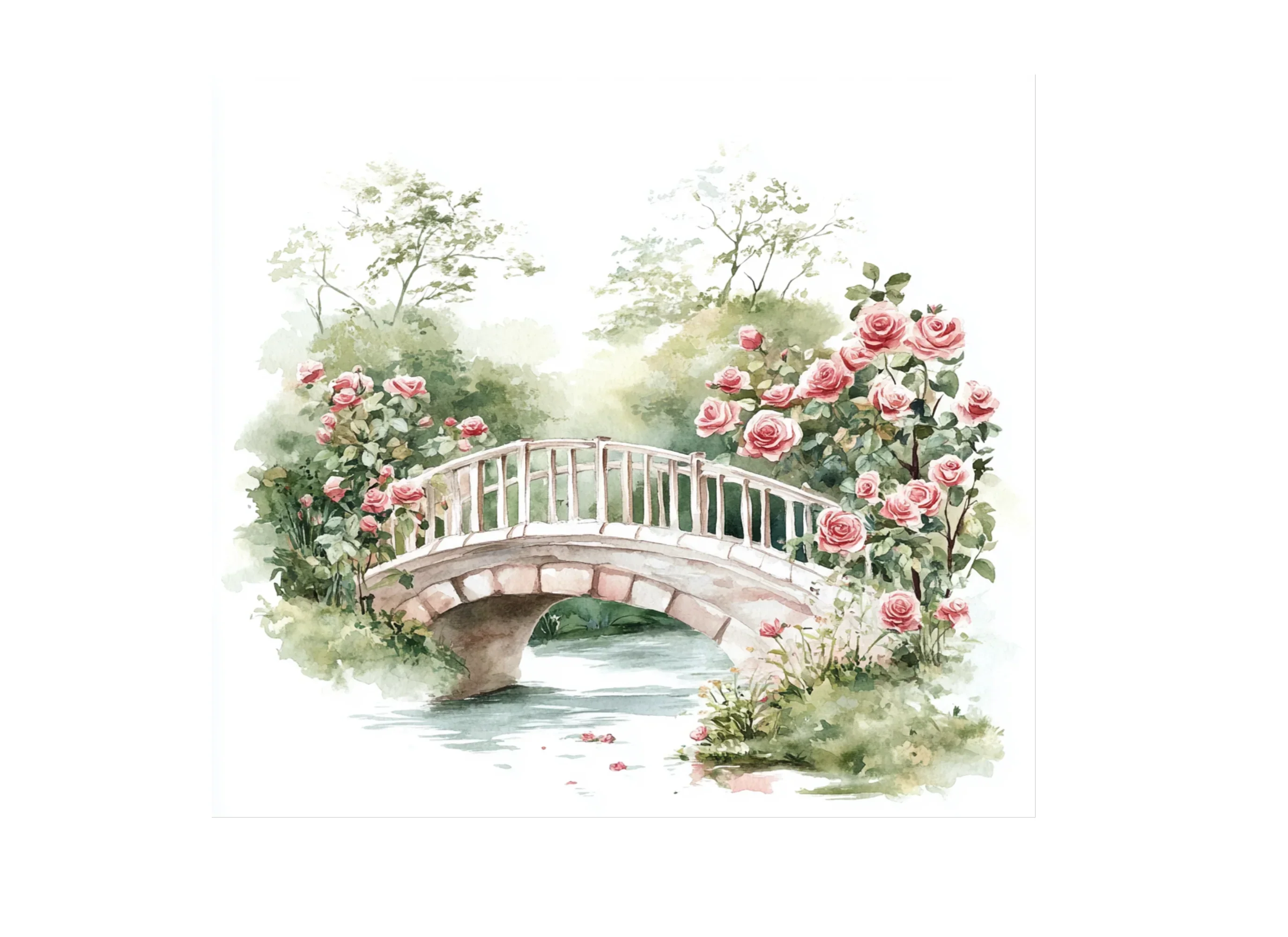 Bridges with Pink Roses Clipart Bundle - Image 2