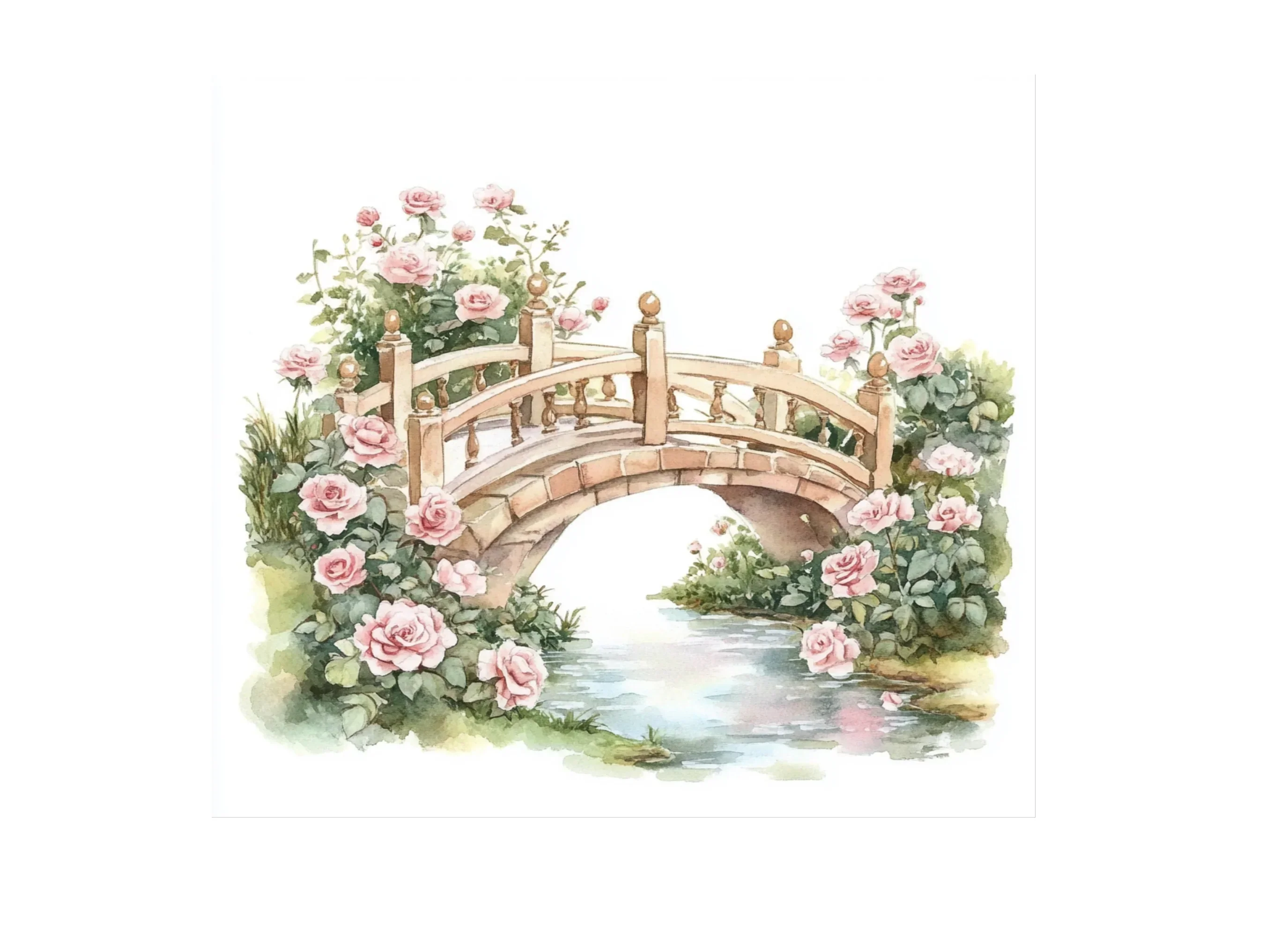 Bridges with Pink Roses Clipart Bundle - Image 3