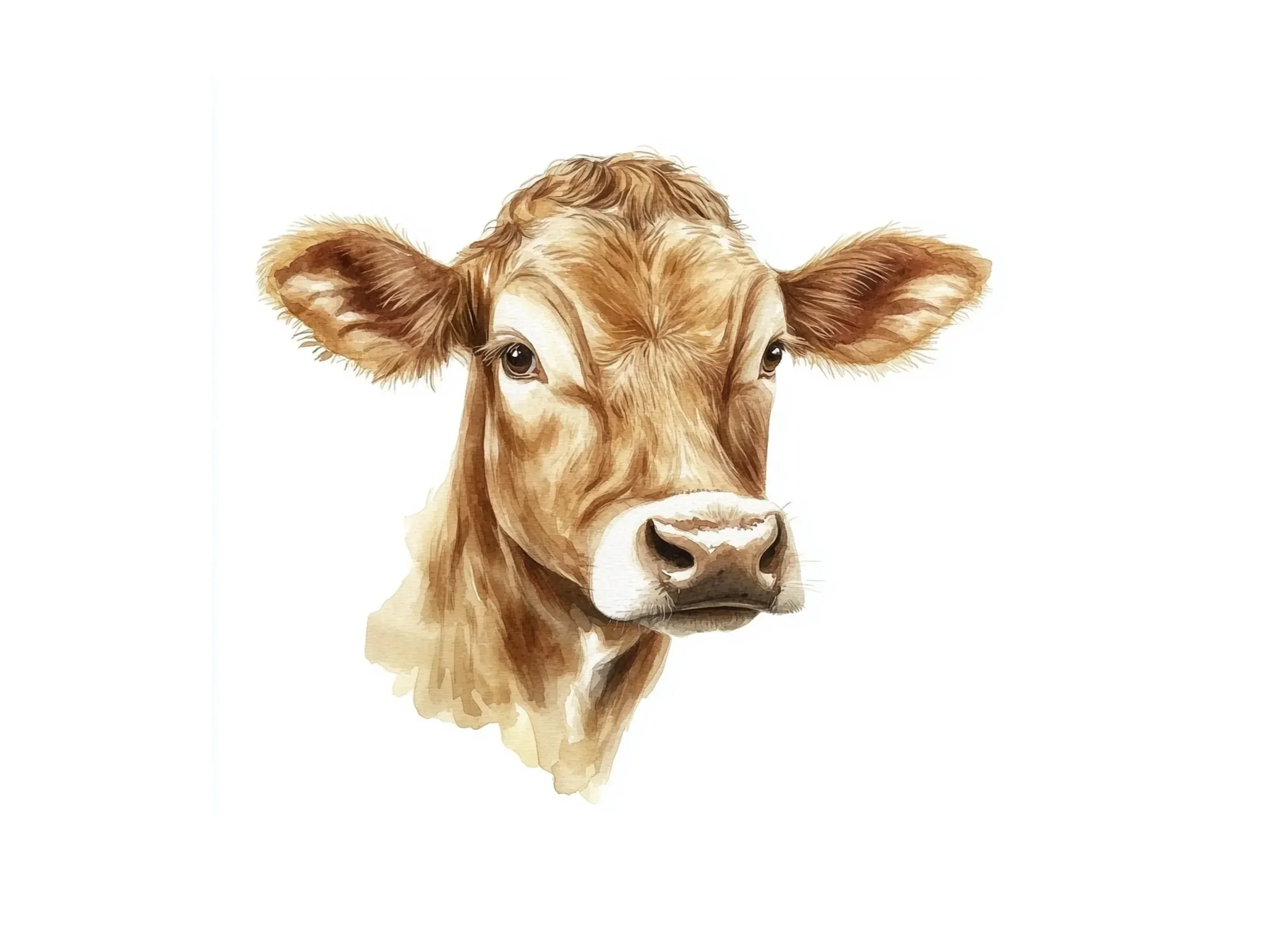 Brown Cow Head Clipart Bundle - Image 2
