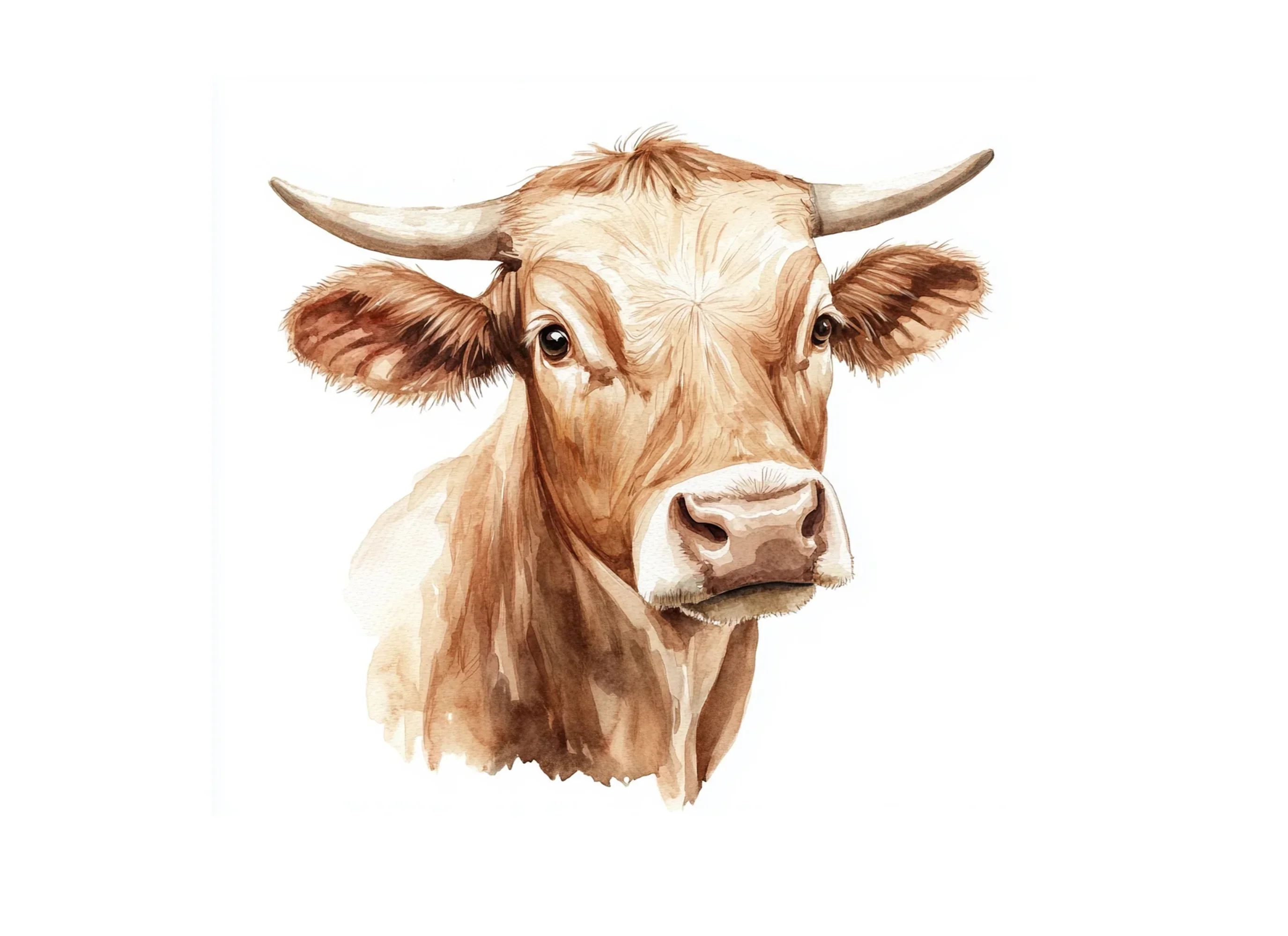 Brown Cow Head Clipart Bundle - Image 3