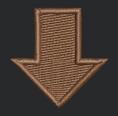 Brown Downward Arrow Embroidery Design