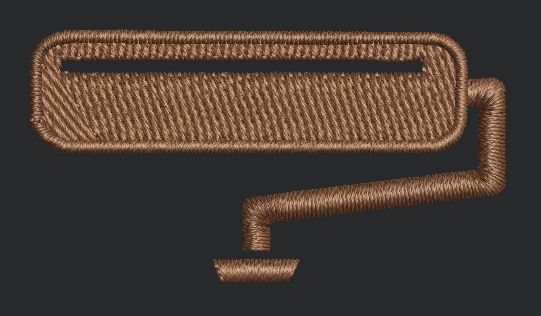 Brown Paint Roller Embroidery Design