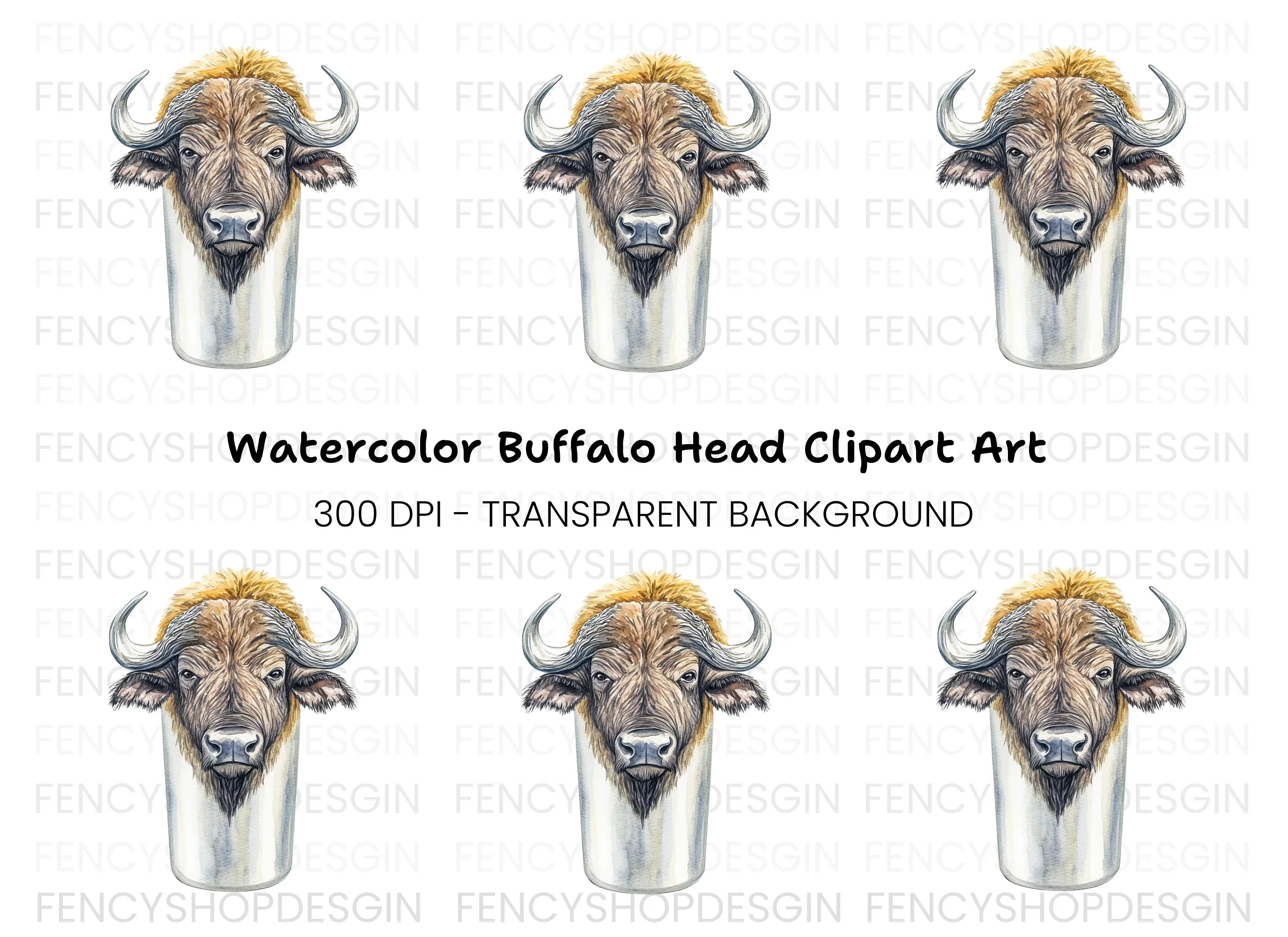 Buffalo Head Clipart Bundle