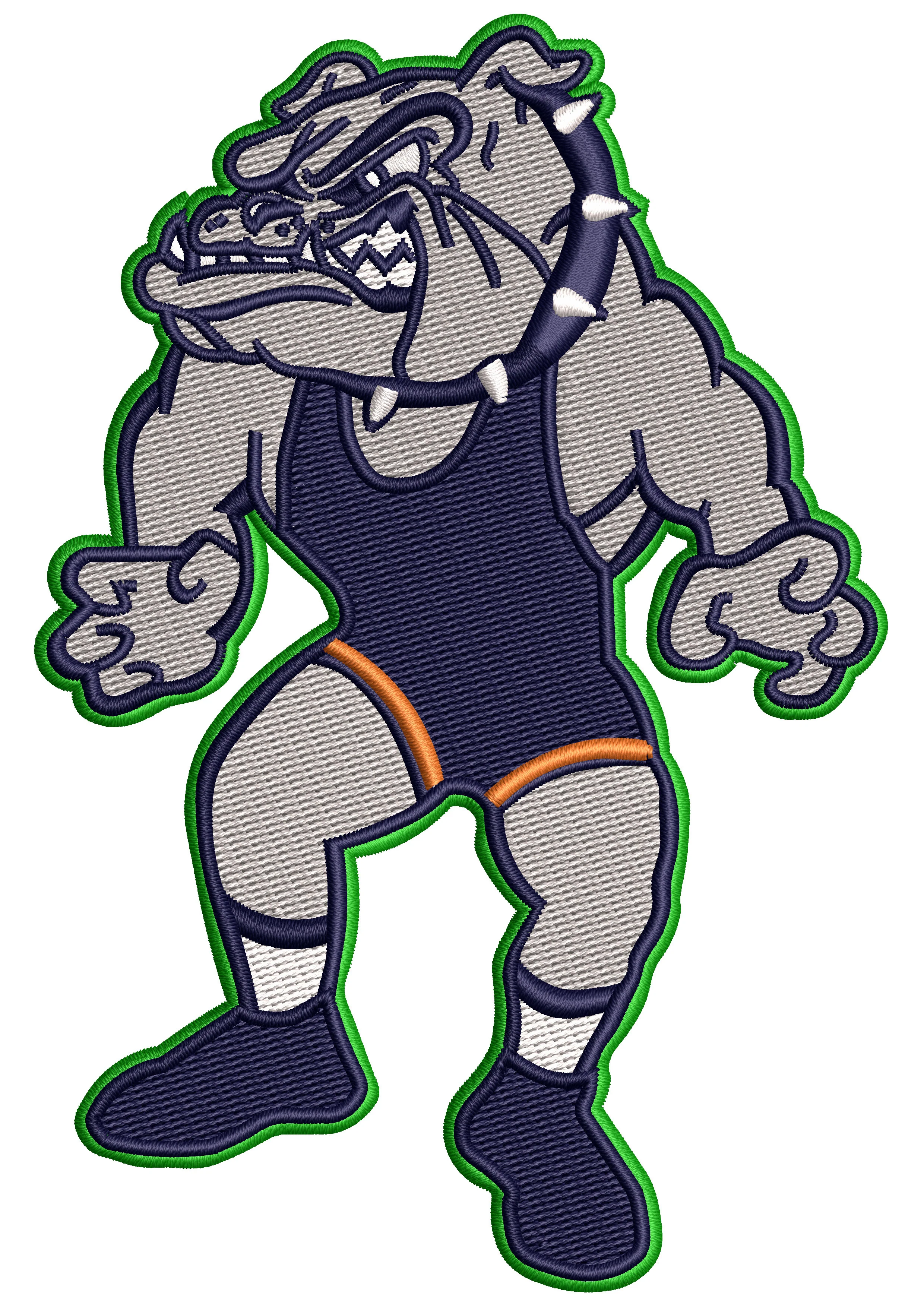 Bull Dog Fighter Embroidery Design