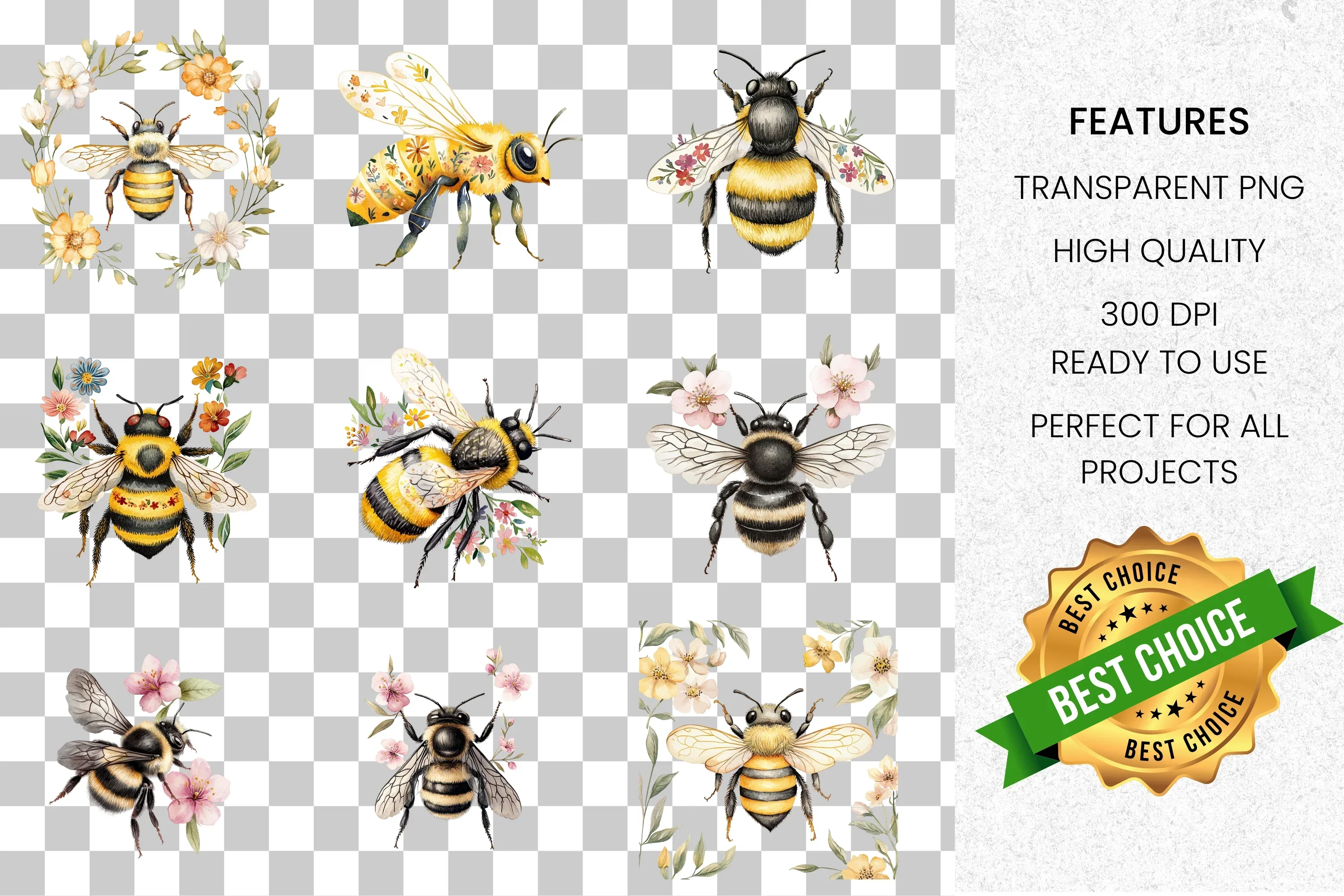 Bumble Bee Clipart Bundle - Image 2
