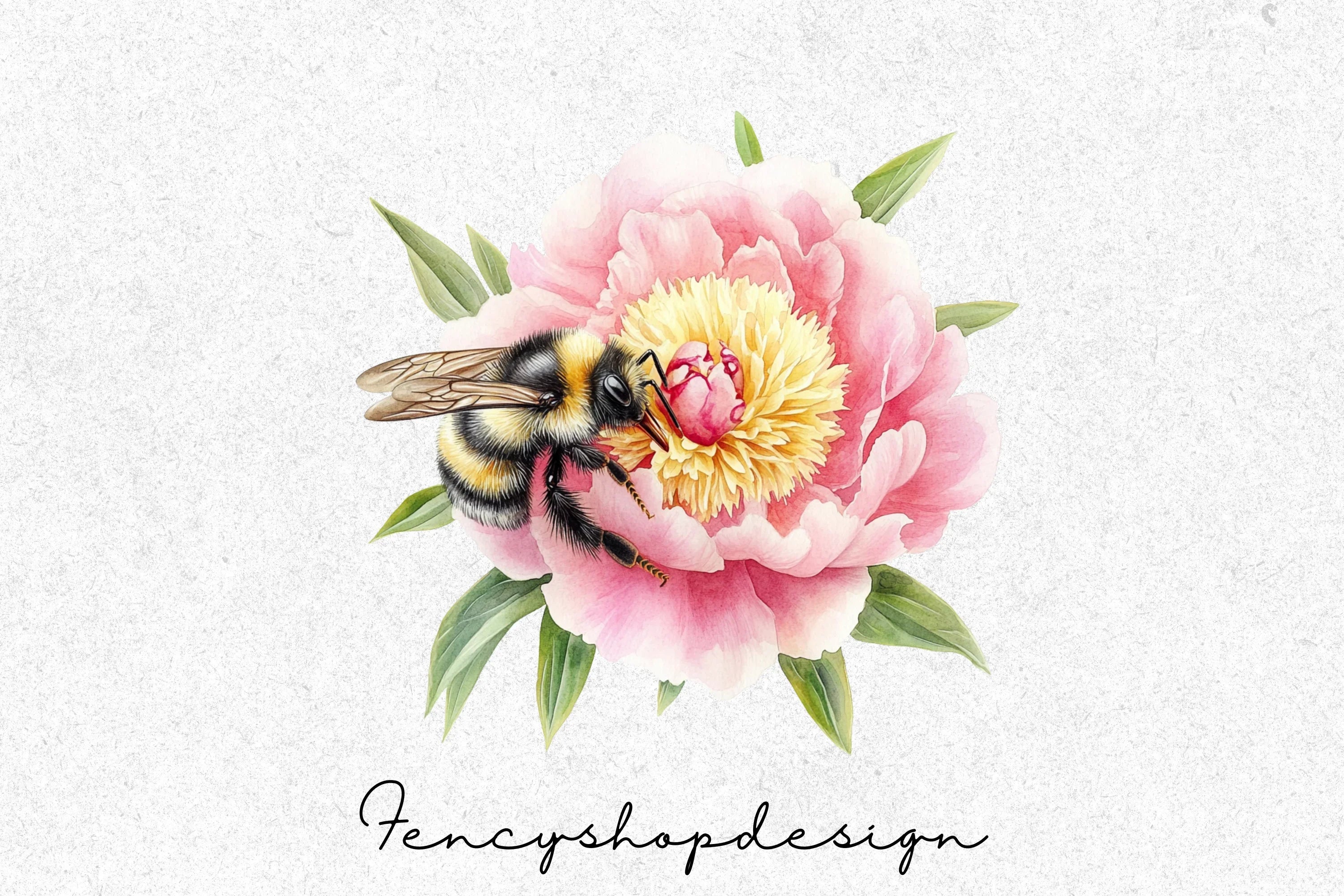 Bumblebee Flower Clipart Bundle - Image 4