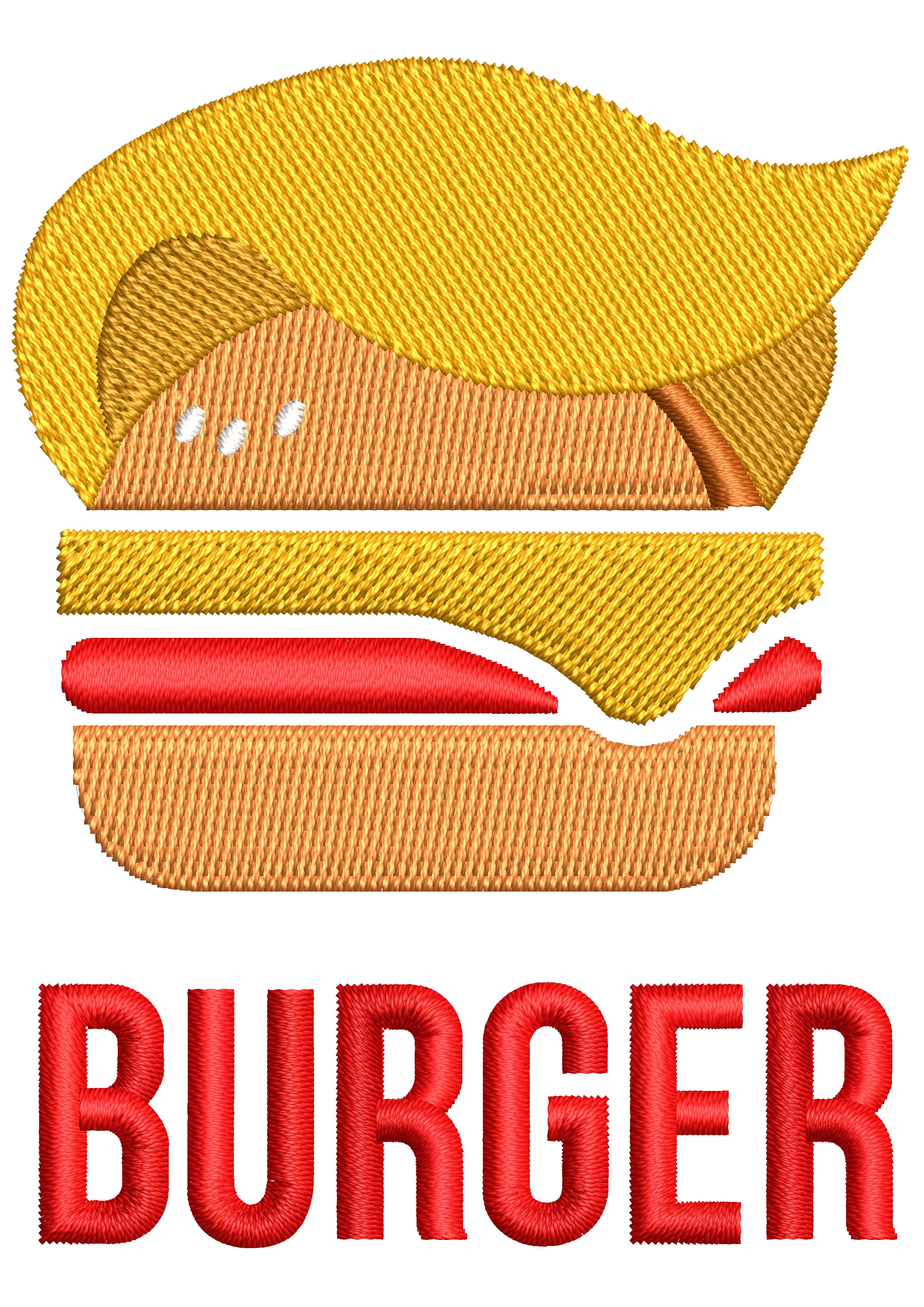 Burger Embroidery Design