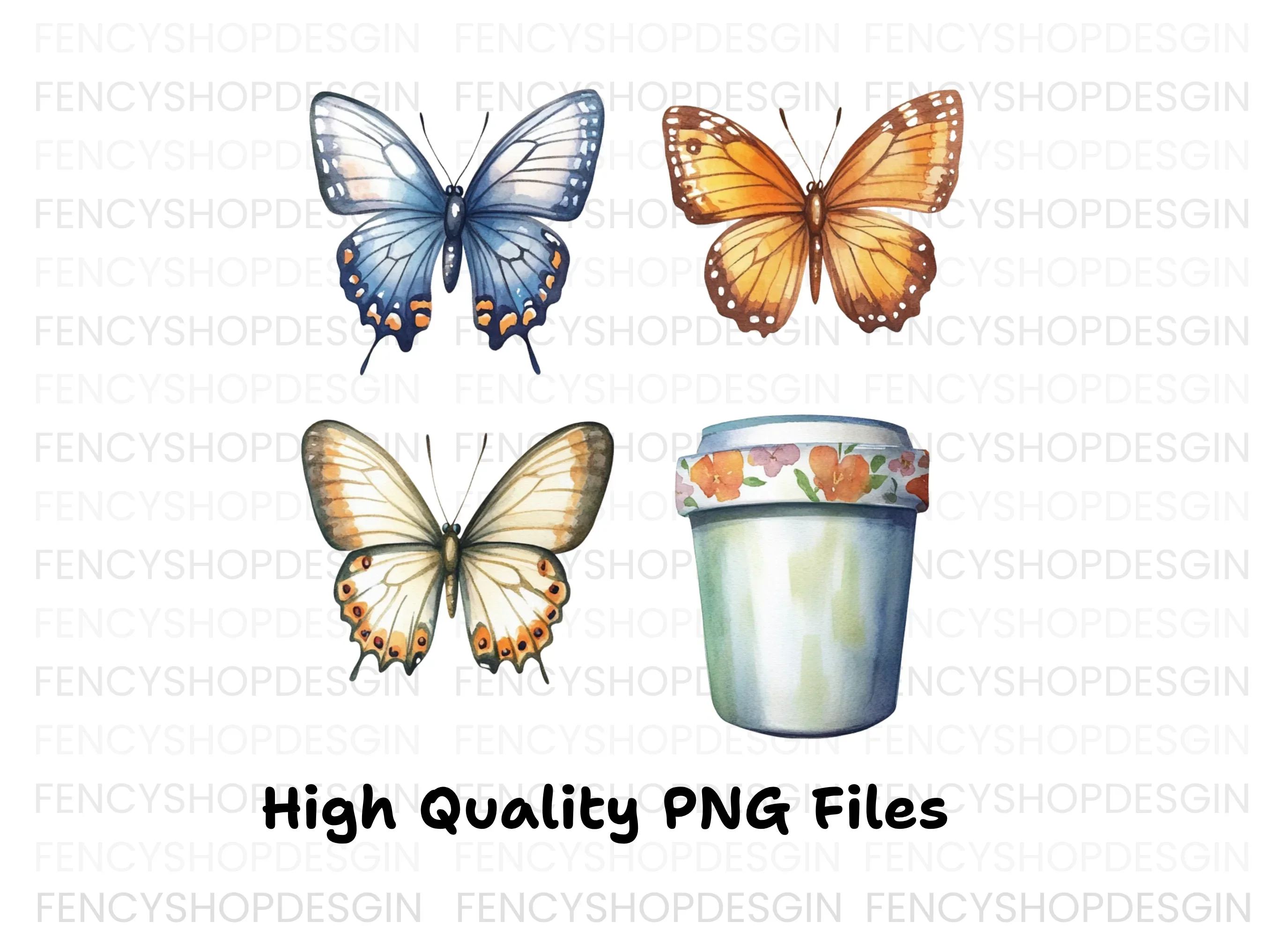 Butterfly Cup Clipart Bundle - Image 3