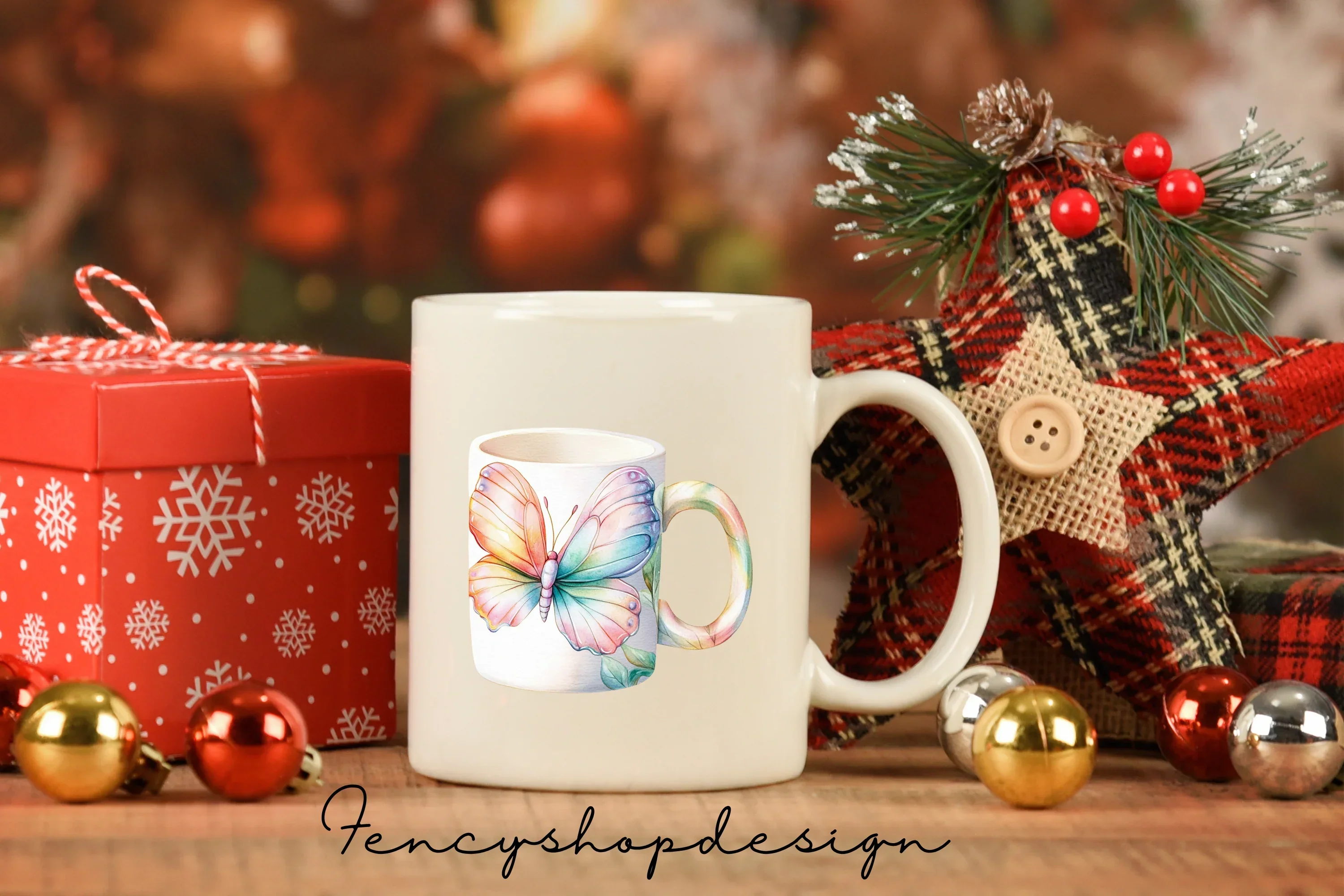 Butterfly Mugs Clipart Bundle - Image 3