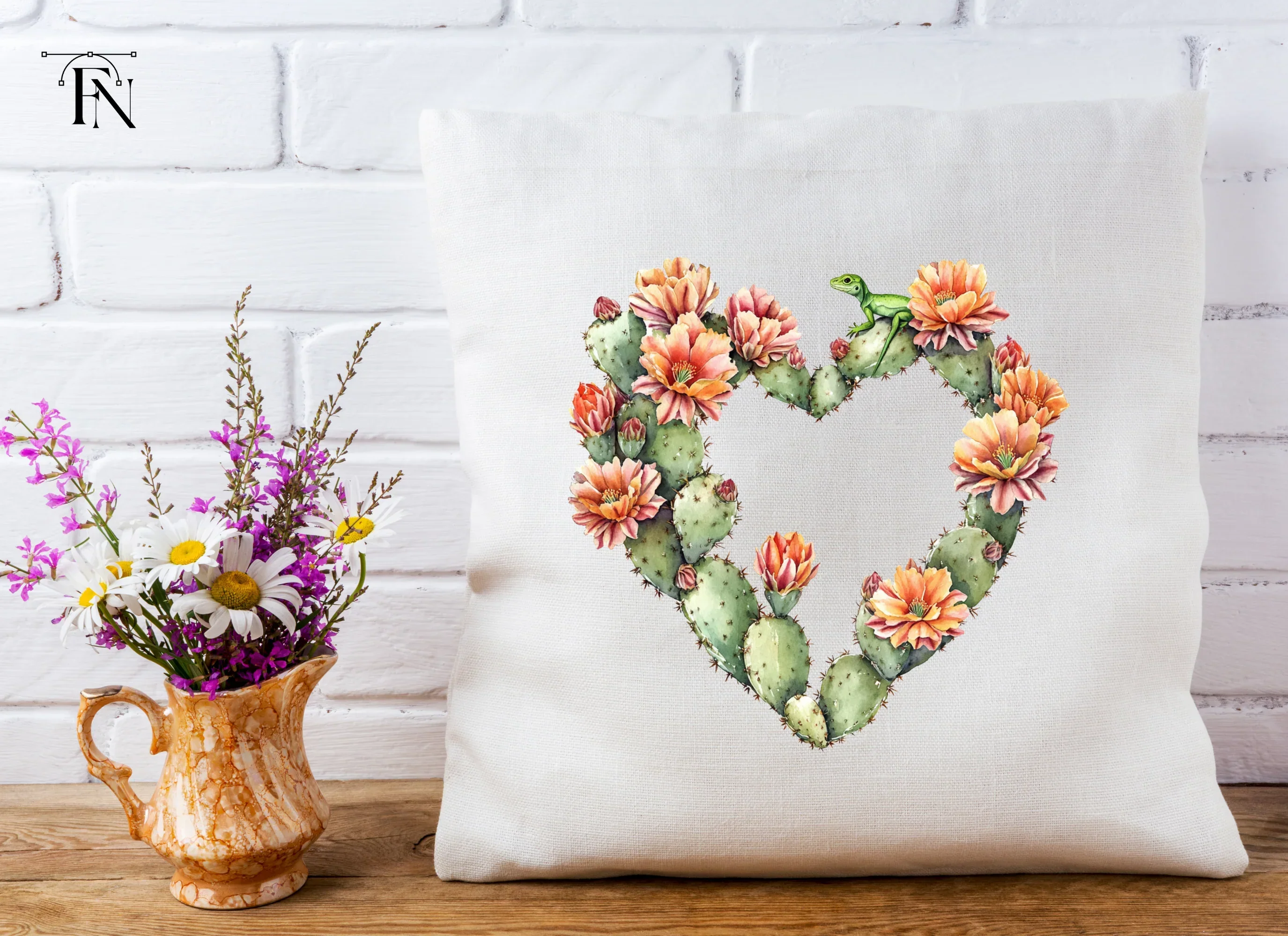 Cactus Heart with Lizard Clipart Bundle - Image 4