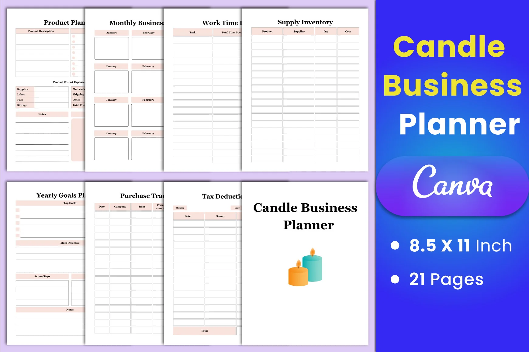 Candle Business Planner Template