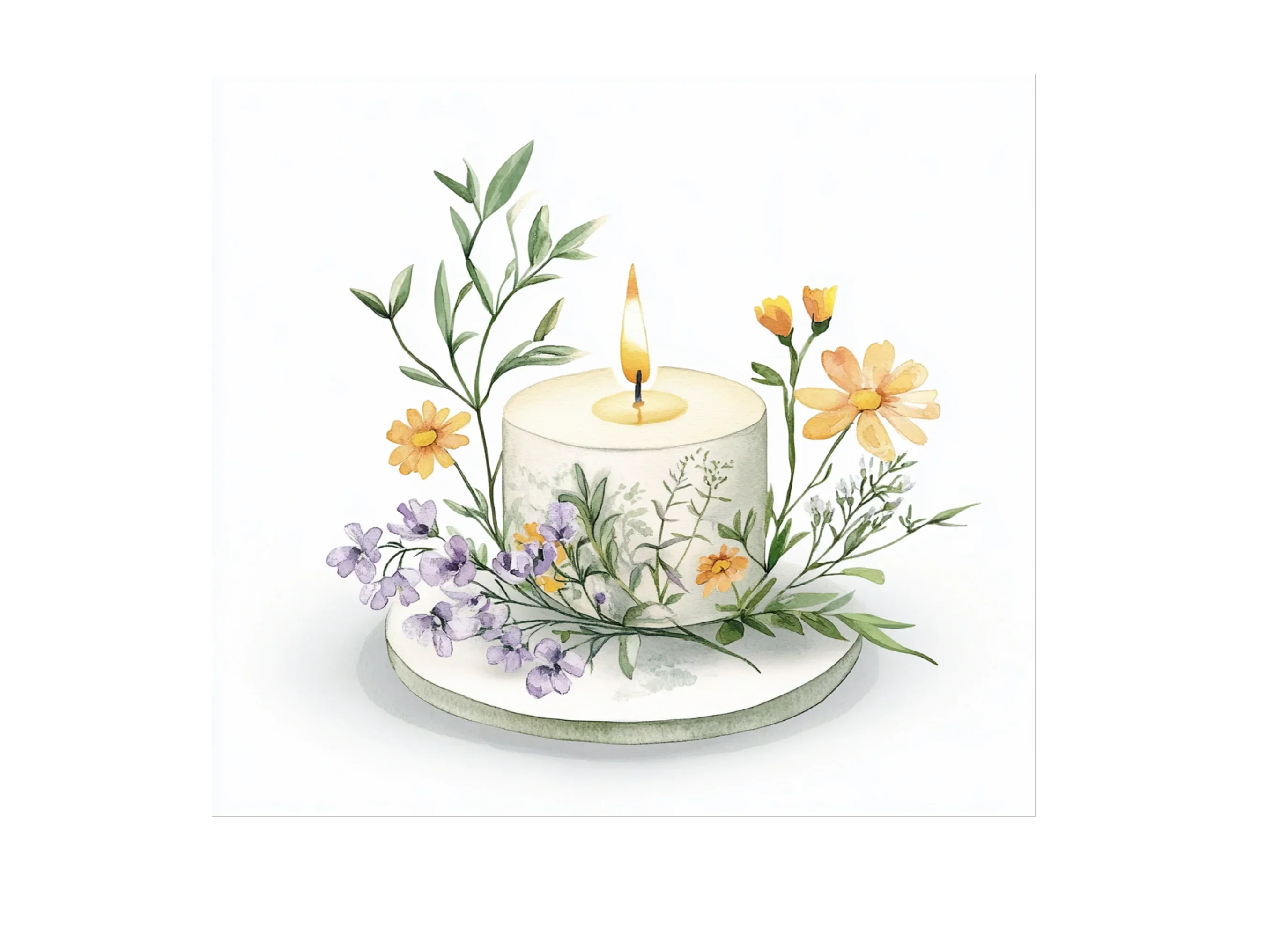 Candle Floral Clipart Bundle - Image 2