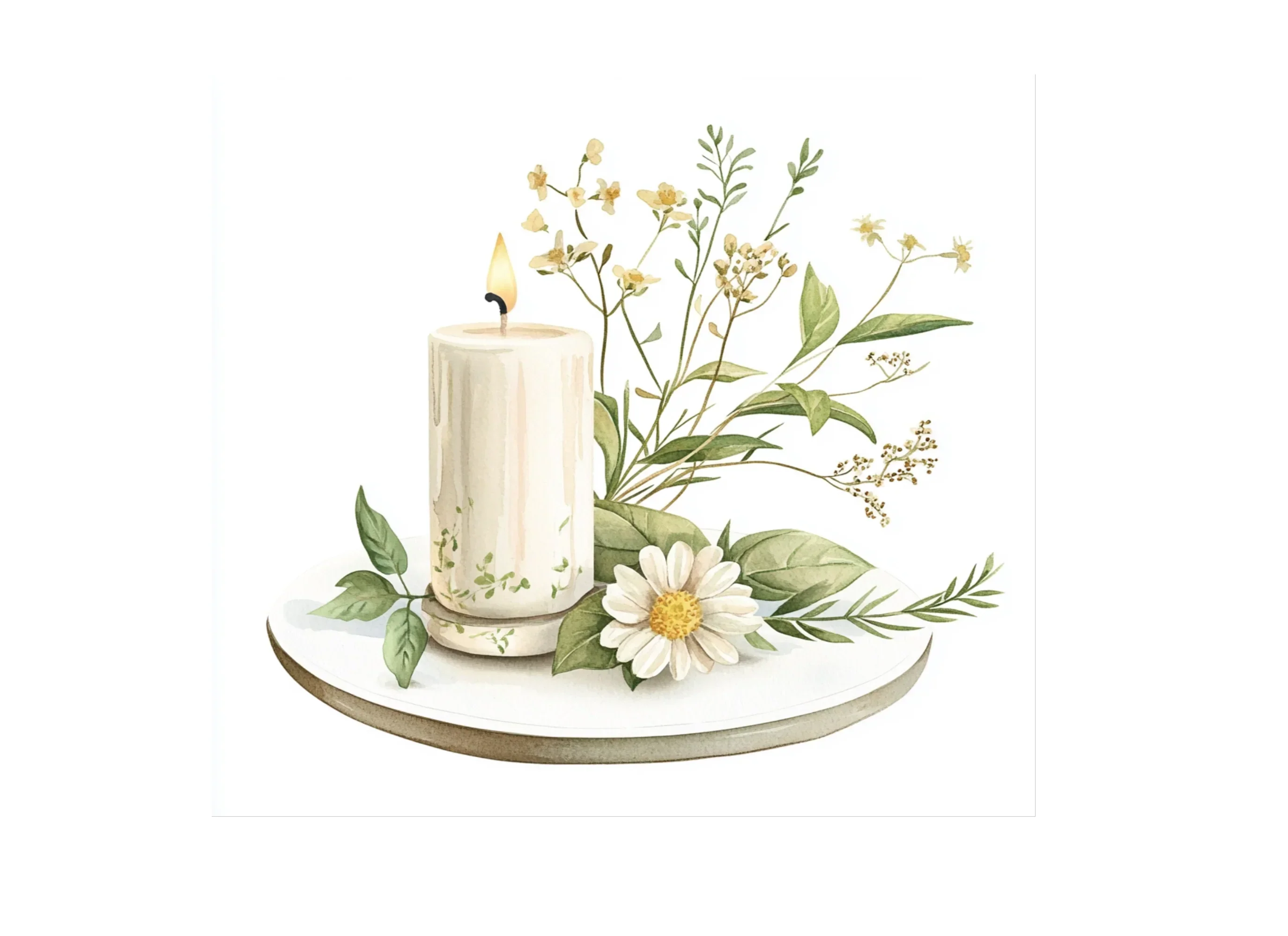 Candle Floral Clipart Bundle - Image 3