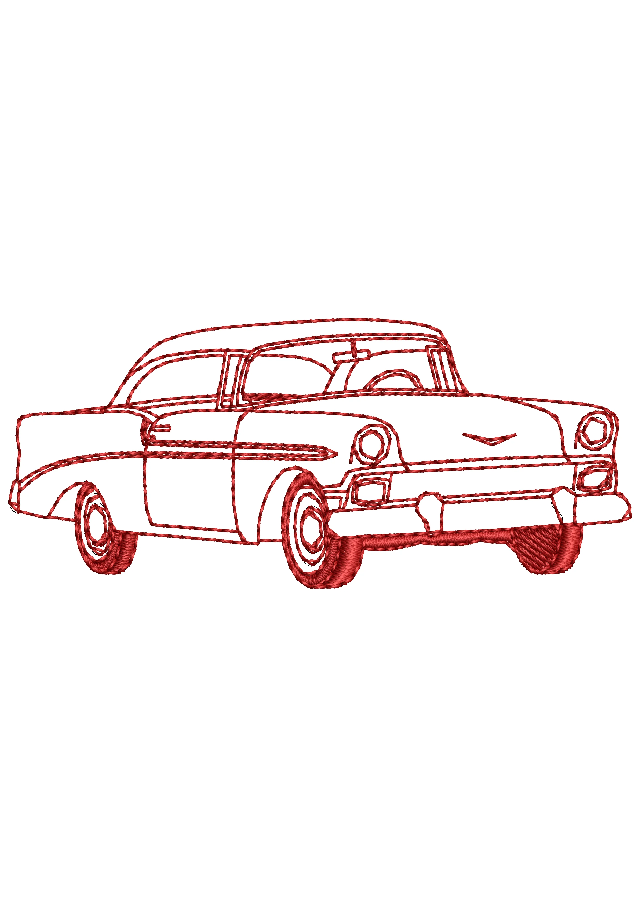 Car Lines Stitch Embroidery Design