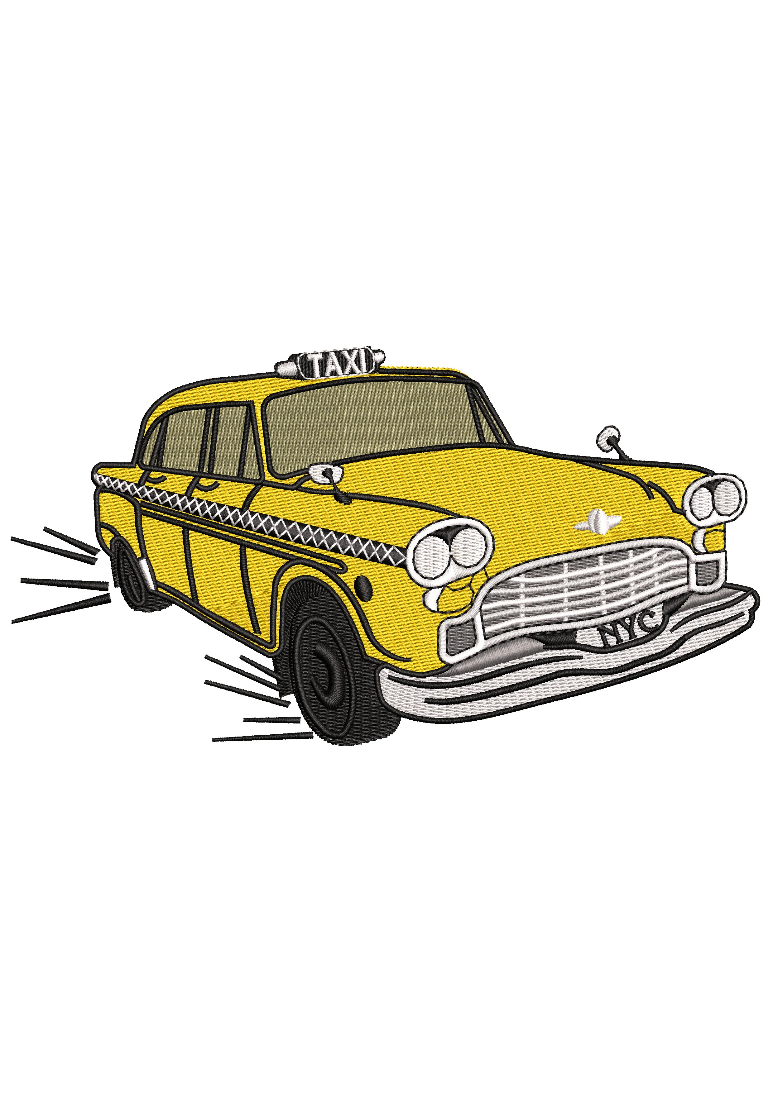 Car Taxi Embroidery Design