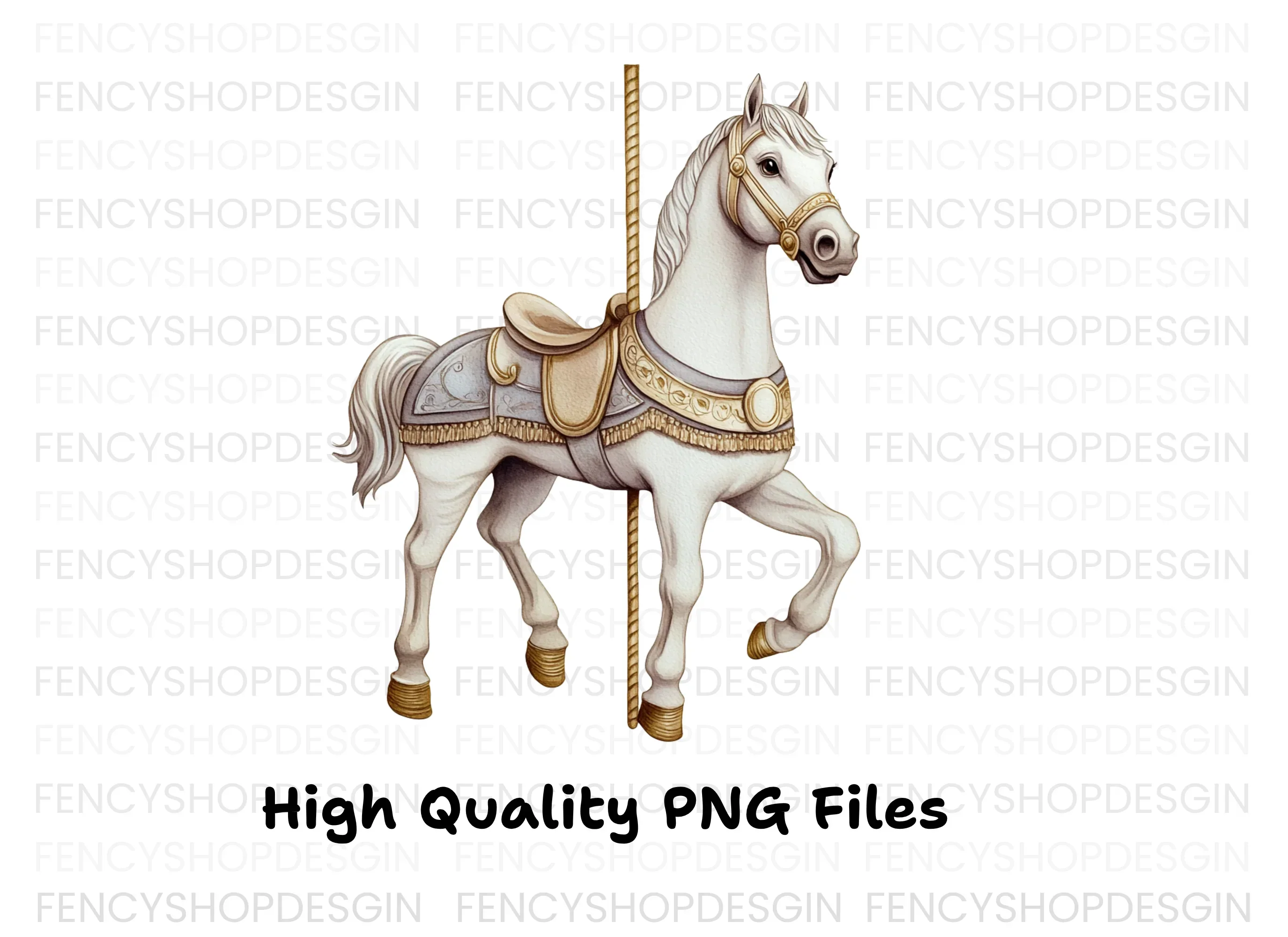 Carousel Horses Clipart Bundle - Image 2