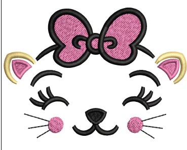 Cat Face Embroidery Design