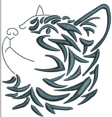 Cat Face Embroidery Design