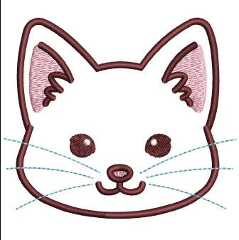 Cat Face Embroidery Design