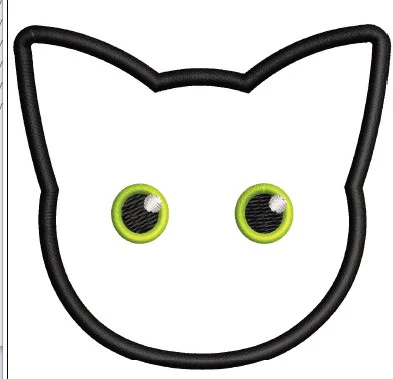 Cat Face Embroidery Design