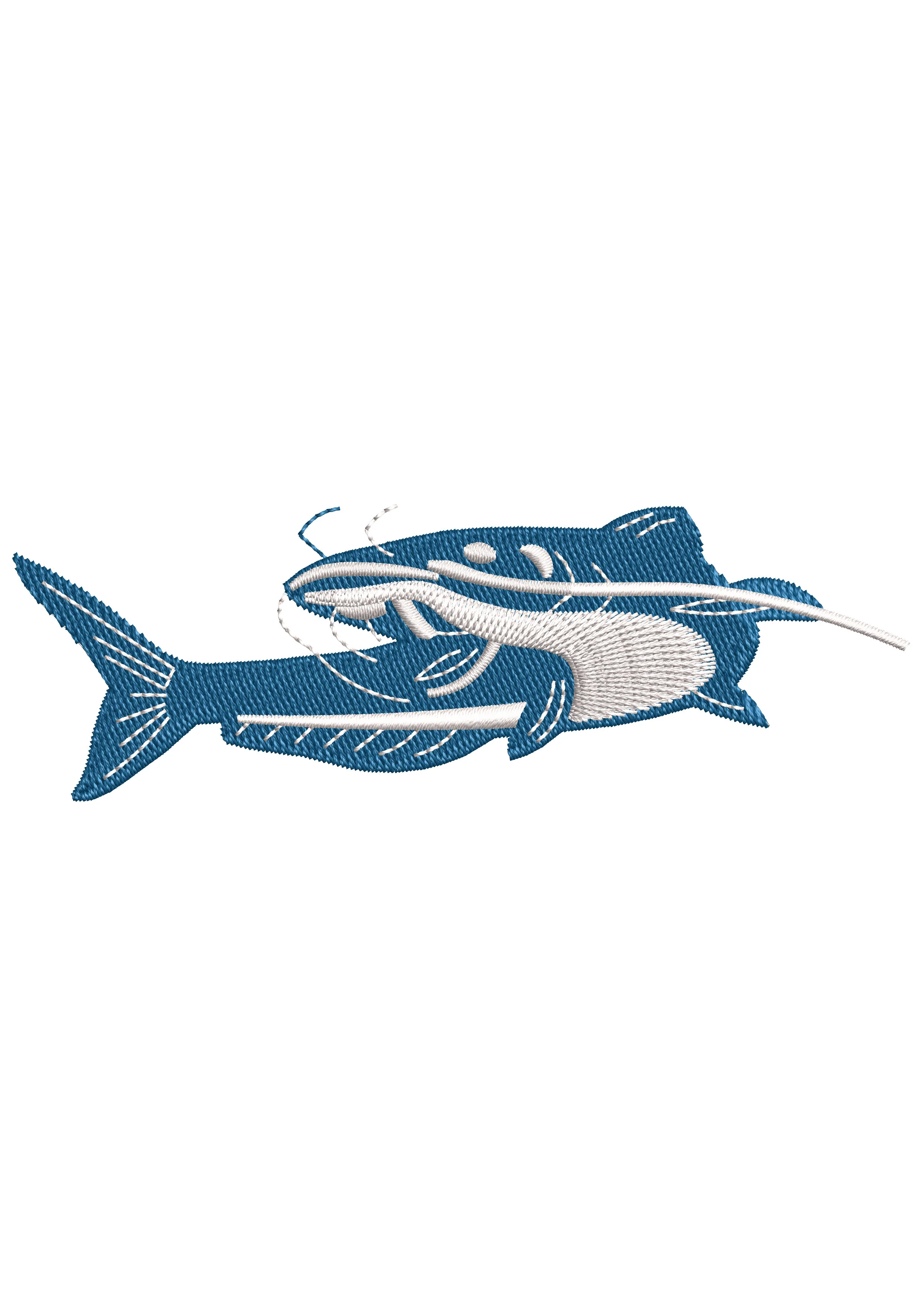 Cat Fishing Embroidery Design