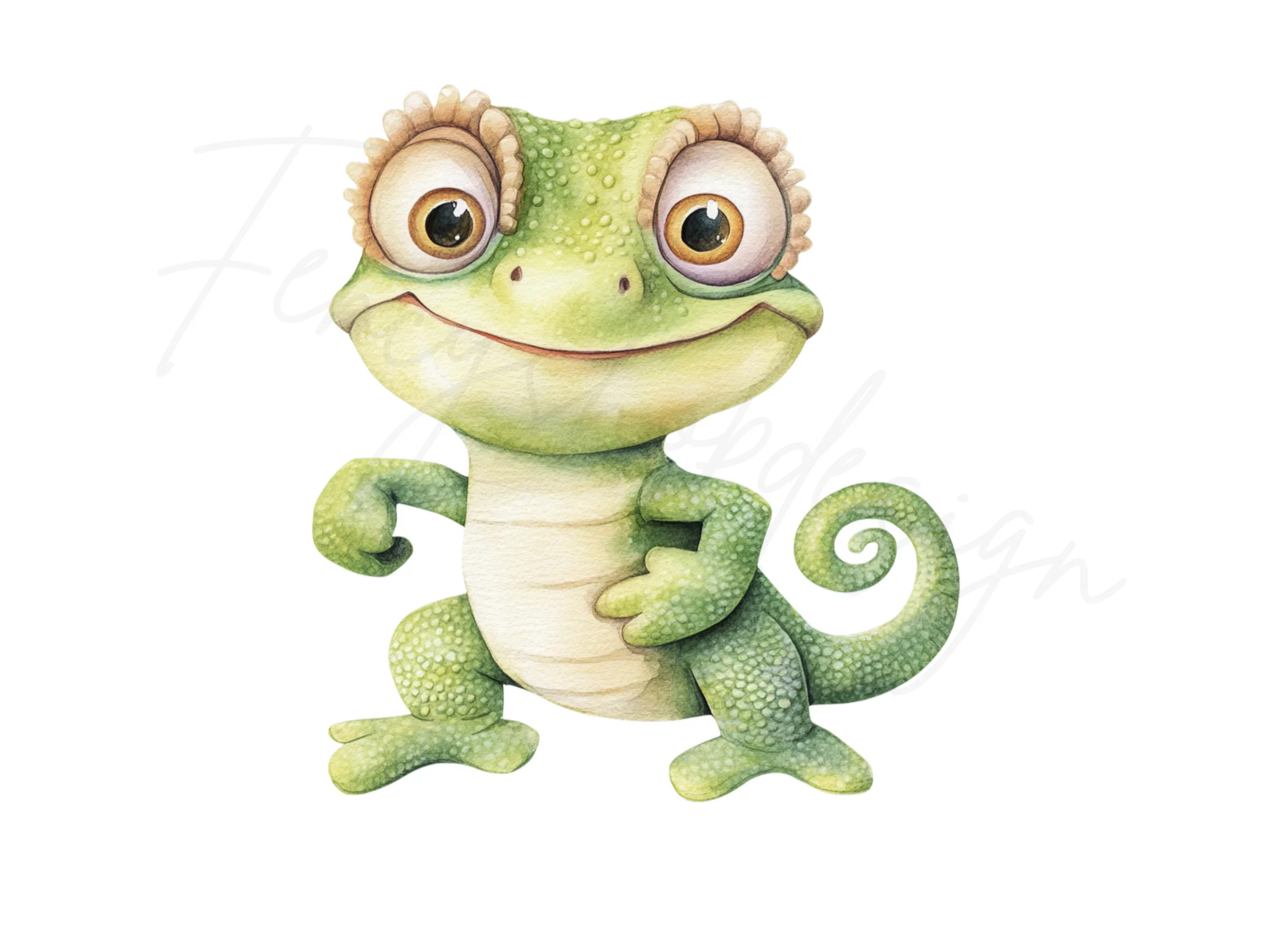 Charming Baby Chameleon Clipart Bundle - Image 2