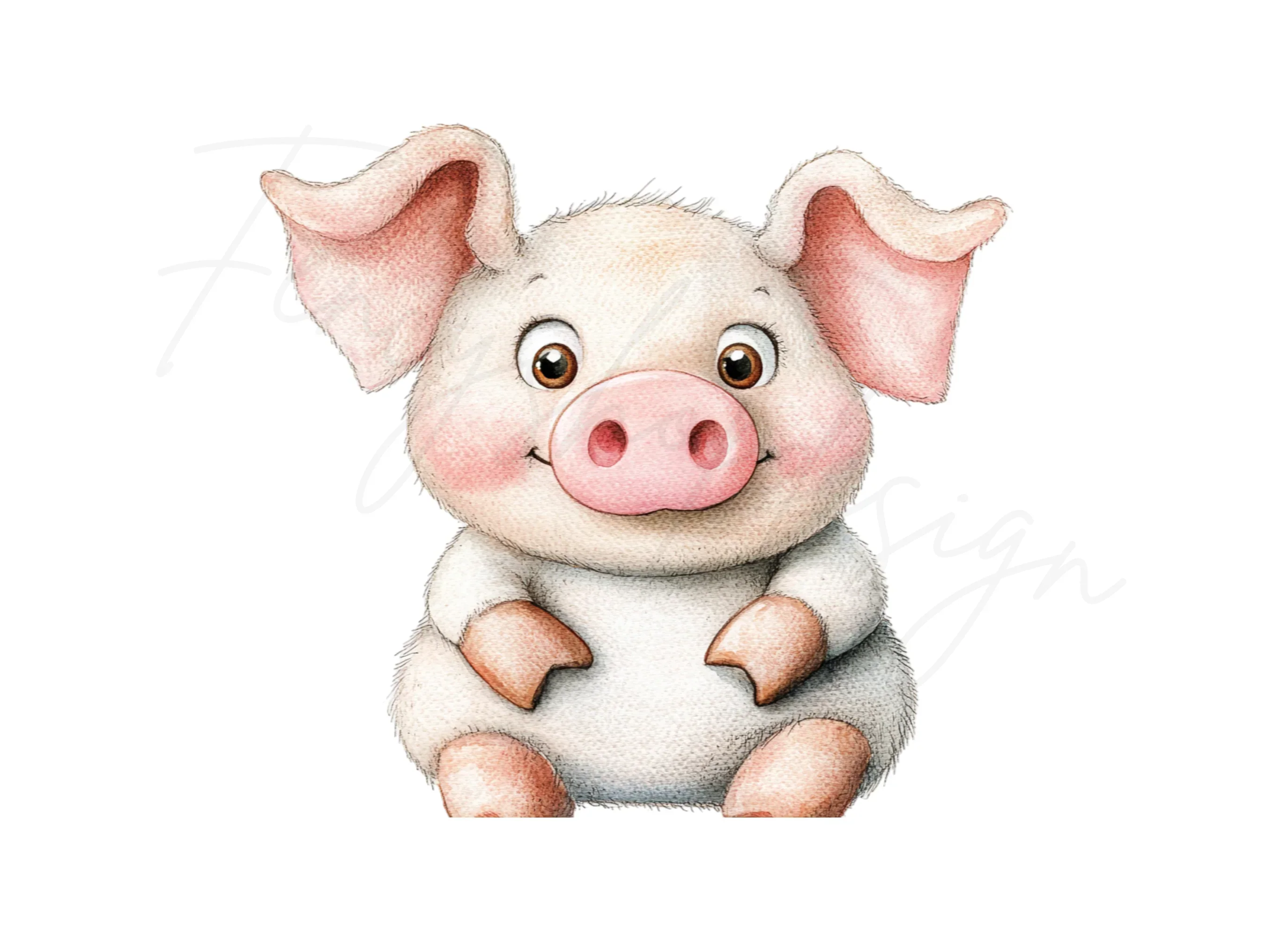 Charming Baby Pig Duo Clipart Bundle - Image 2
