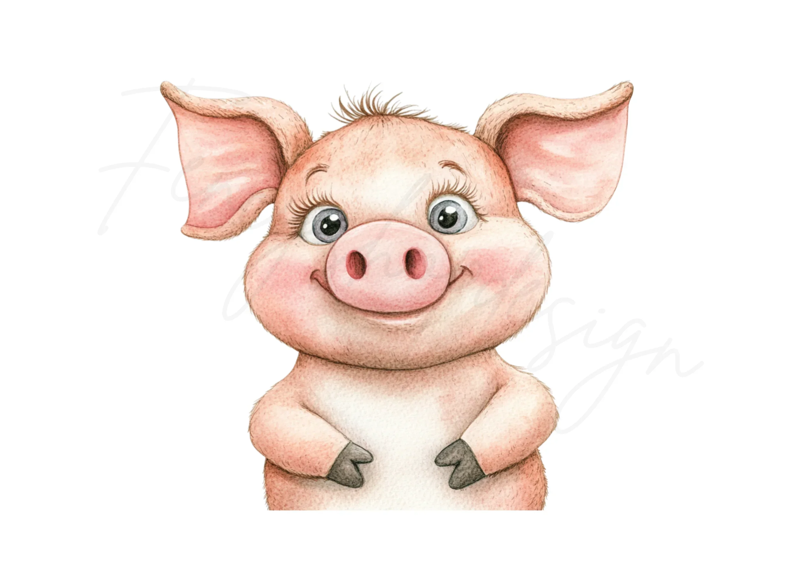 Charming Baby Pig Duo Clipart Bundle - Image 3