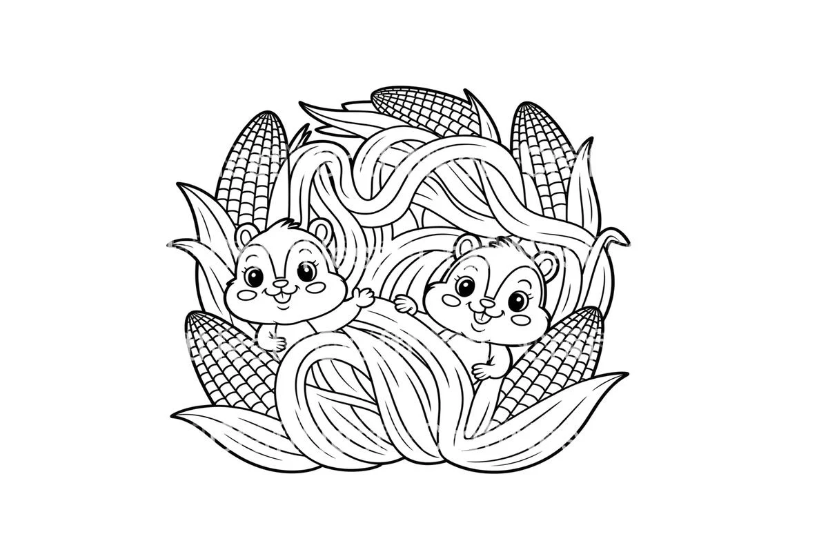 Charming Chipmunks CornfieldFun Coloring Books - Image 2