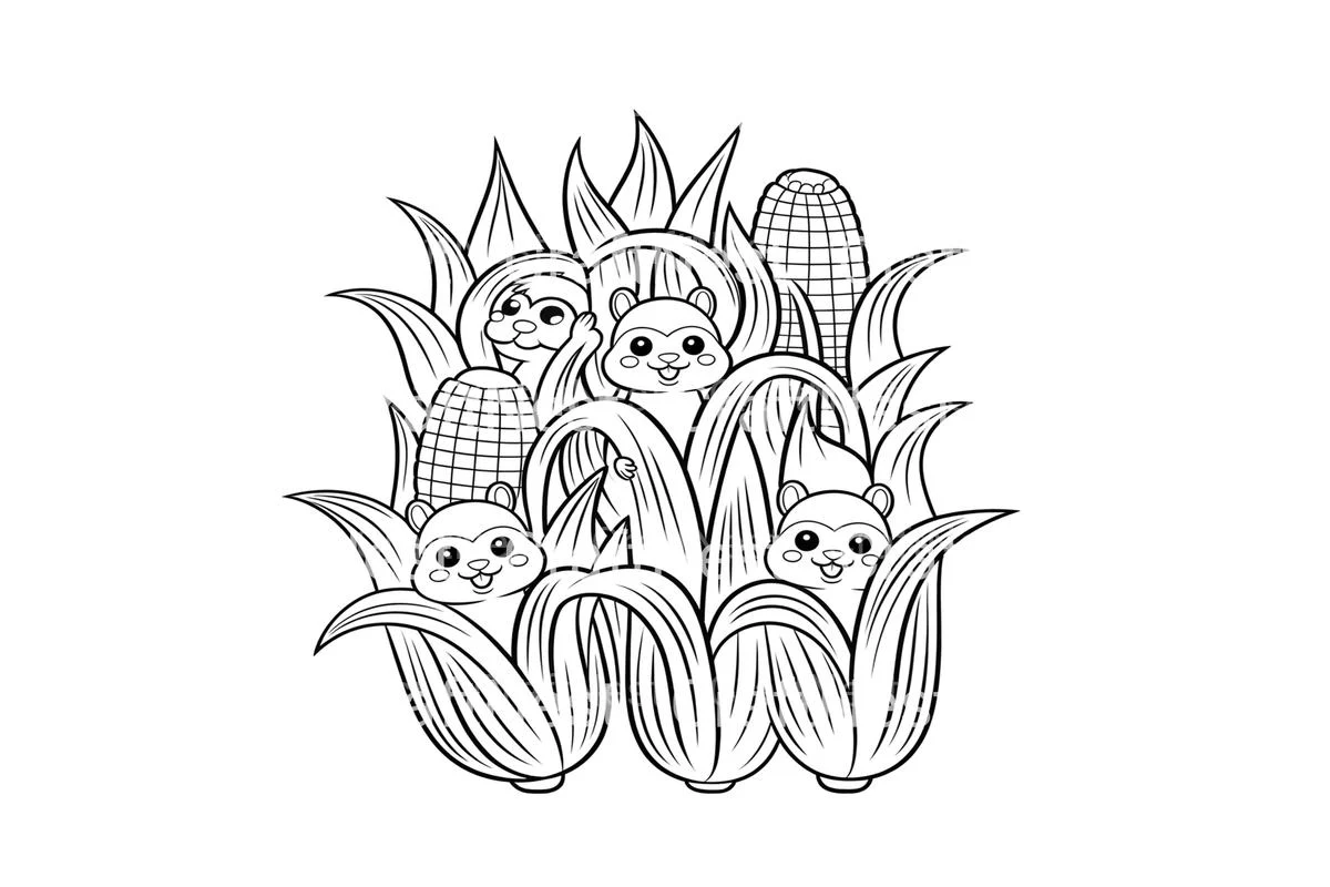 Charming Chipmunks CornfieldFun Coloring Books - Image 4