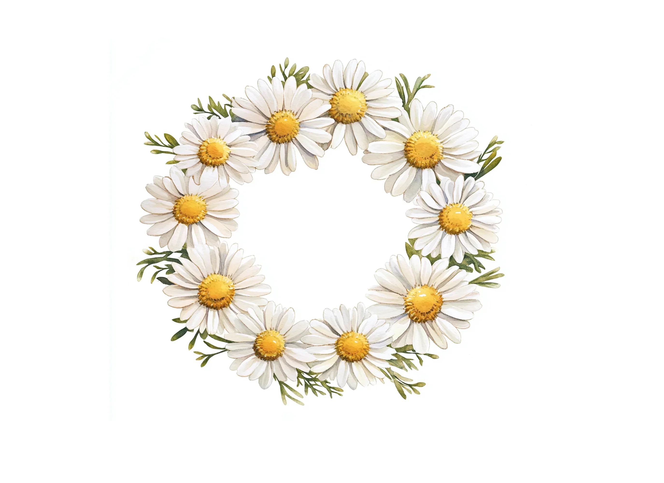Charming Daisy Flower Wreath Clipart Bundle - Image 2