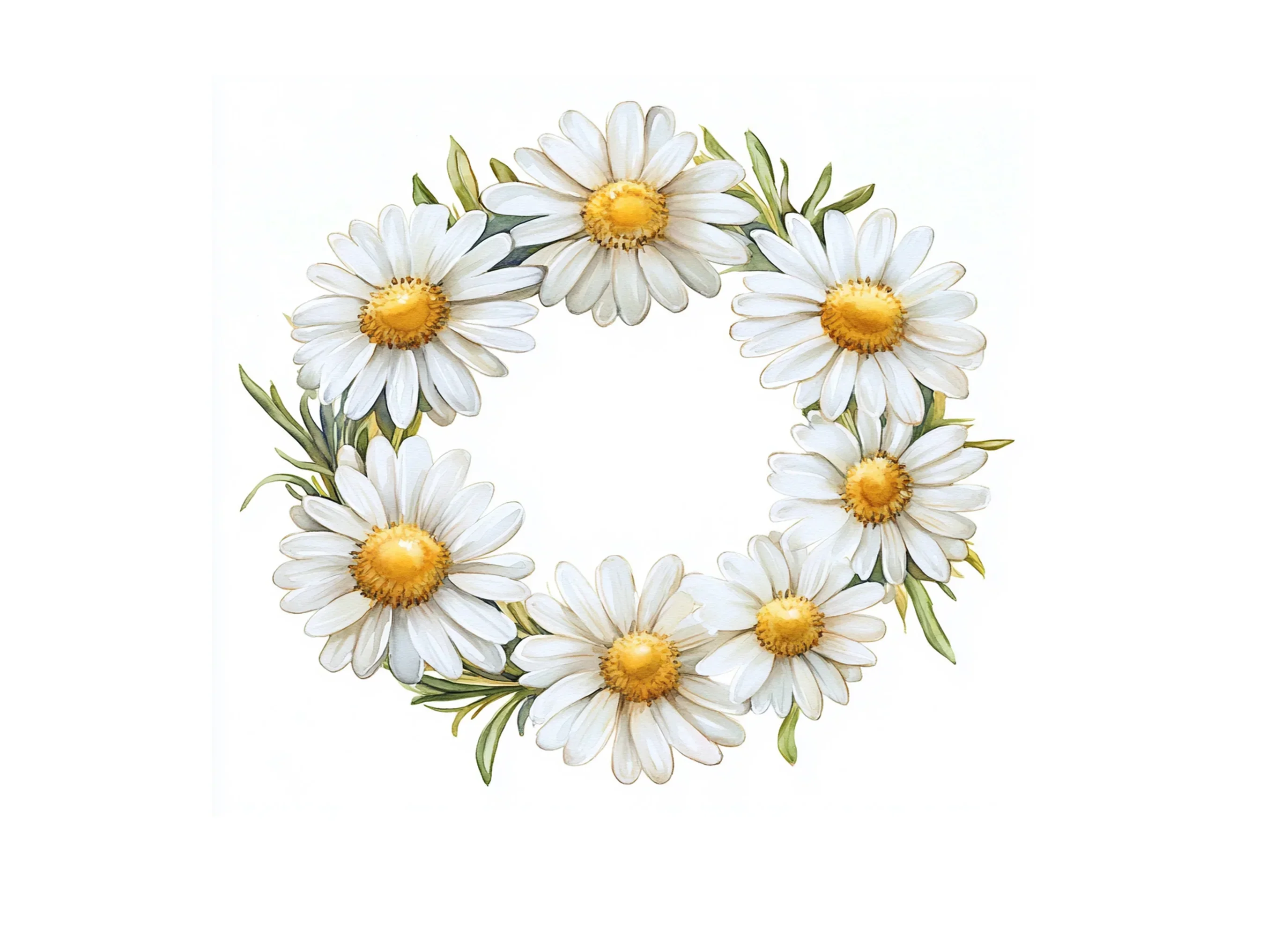 Charming Daisy Flower Wreath Clipart Bundle - Image 3